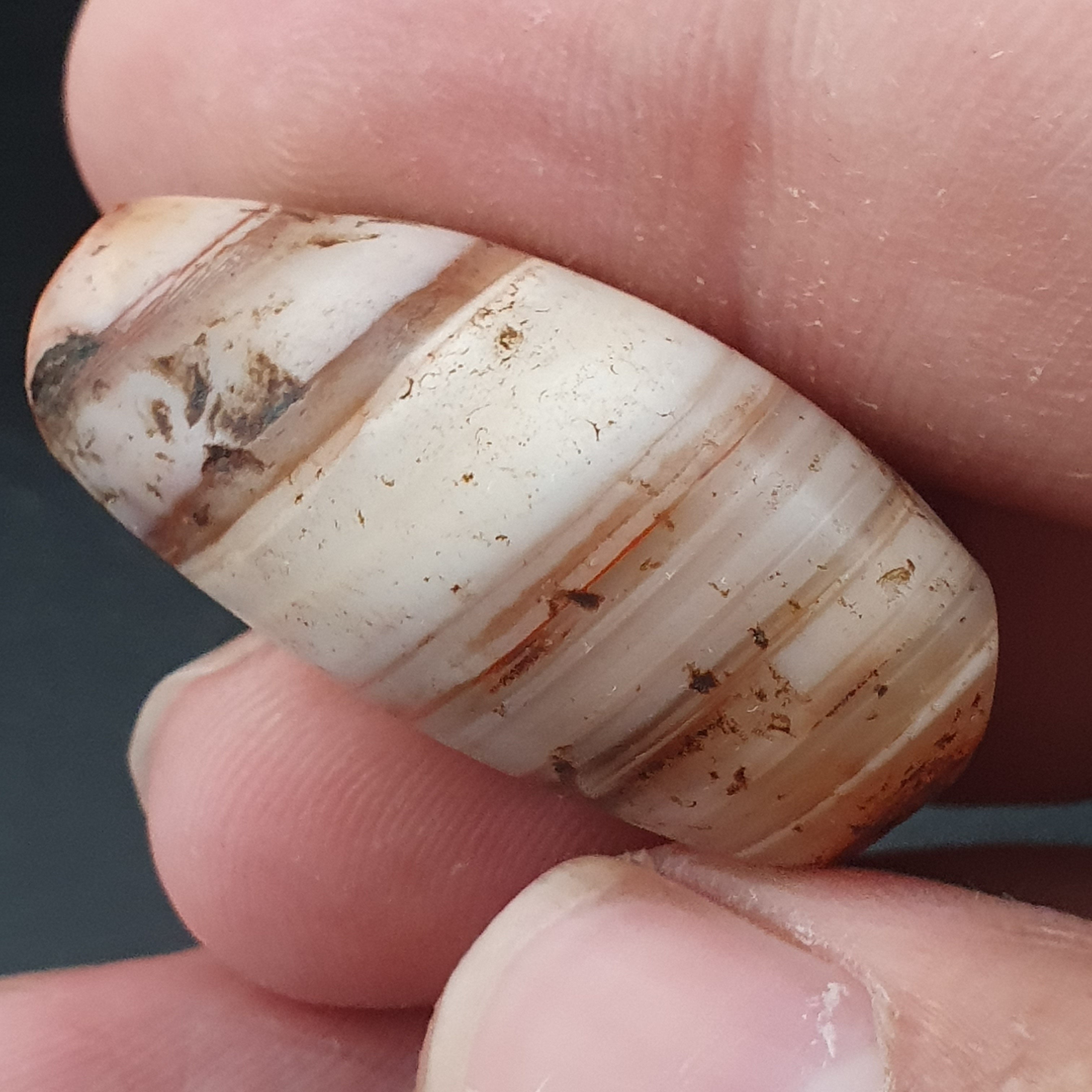 Rare Ancient Natural Stripe Pattern Eye Agate Bead Amulet