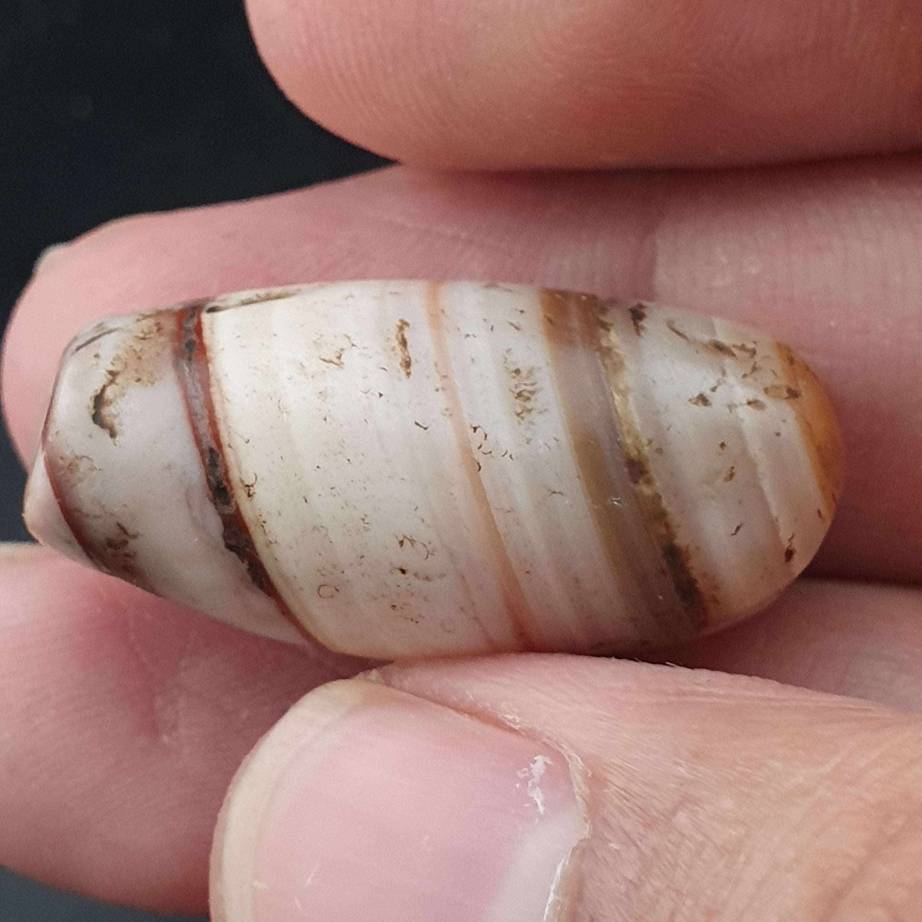 Rare Ancient Natural Stripe Pattern Eye Agate Bead Amulet