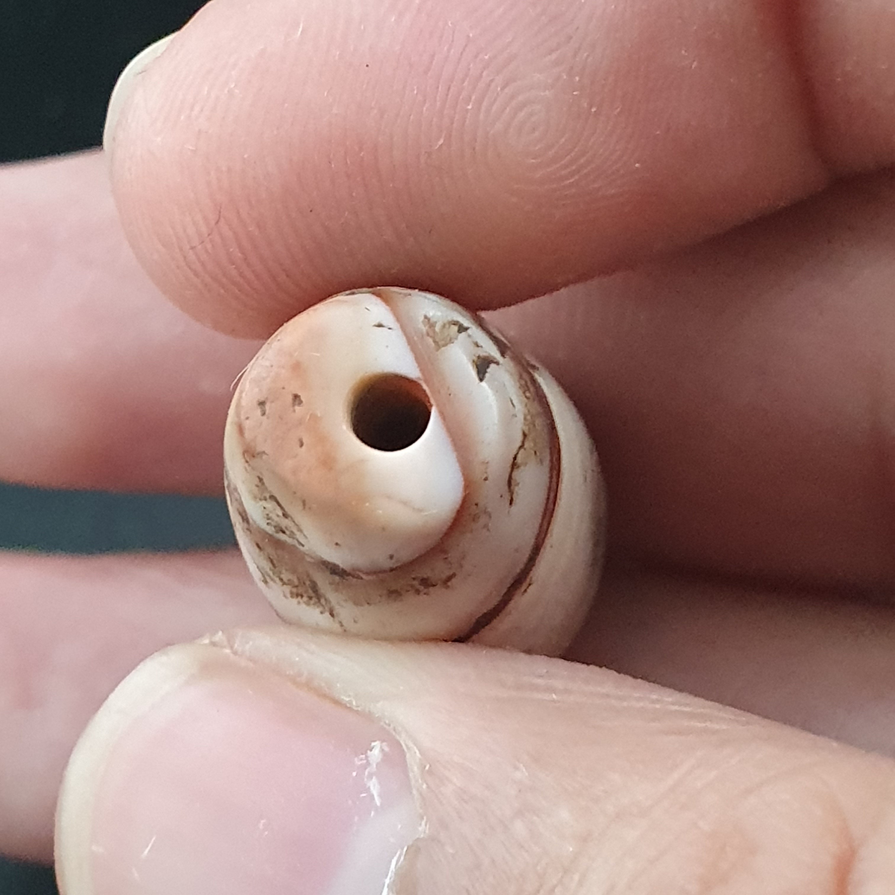 Rare Ancient Natural Stripe Pattern Eye Agate Bead Amulet