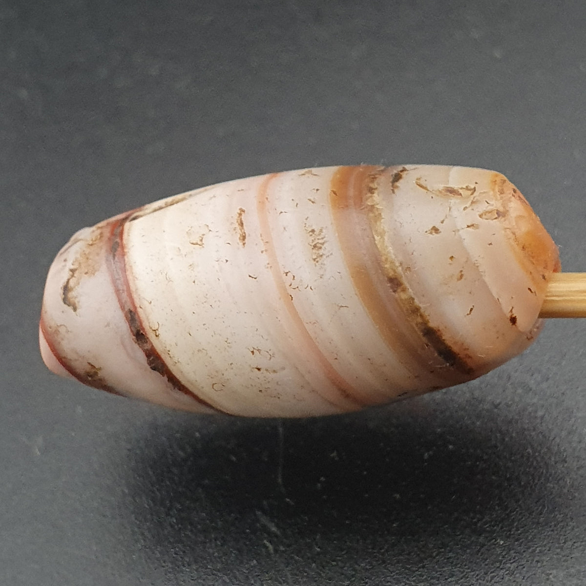 Rare Ancient Natural Stripe Pattern Eye Agate Bead Amulet