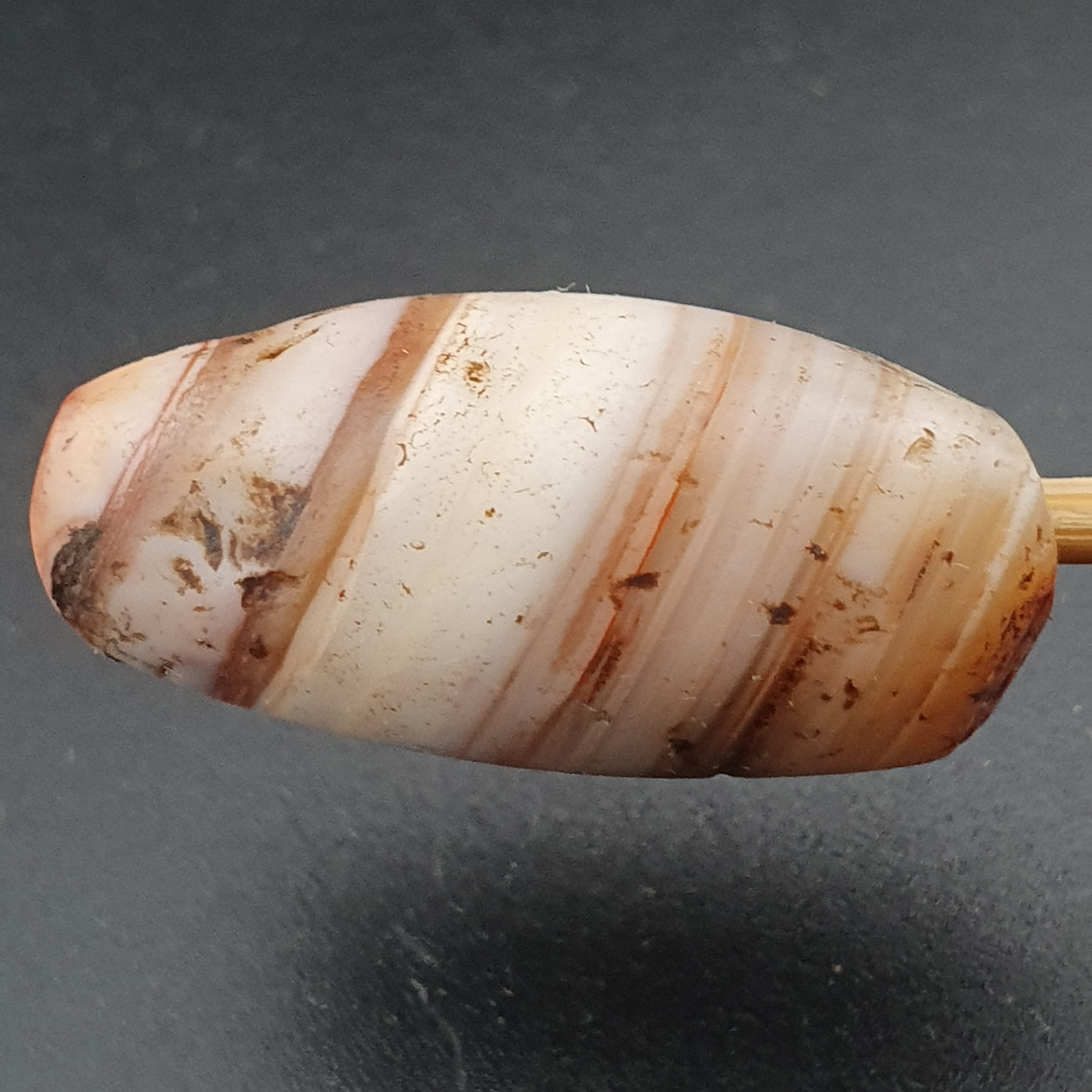 Rare Ancient Natural Stripe Pattern Eye Agate Bead Amulet