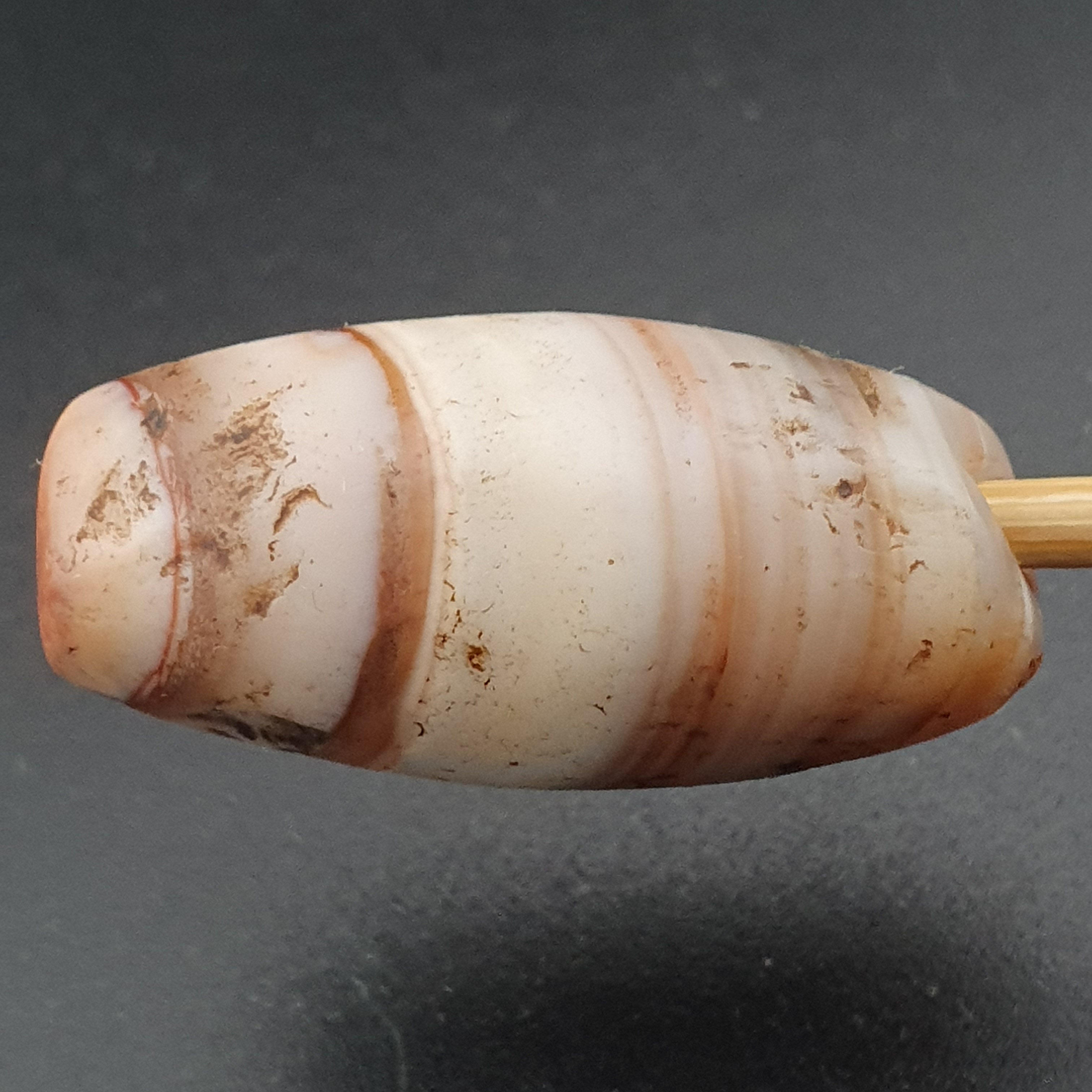 Rare Ancient Natural Stripe Pattern Eye Agate Bead Amulet