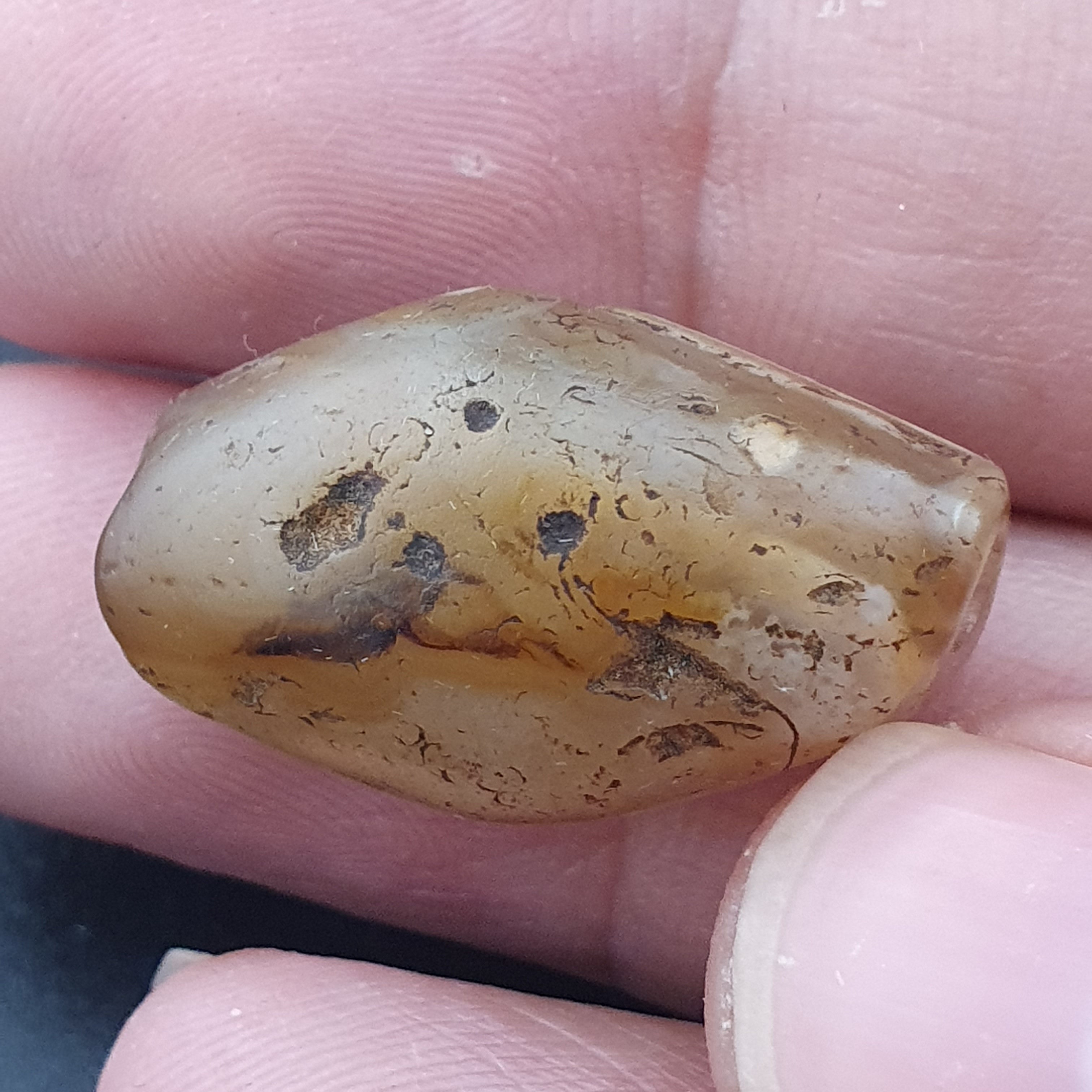 Ancient Old Natural Suleimani Eye Brown Agate Amulet