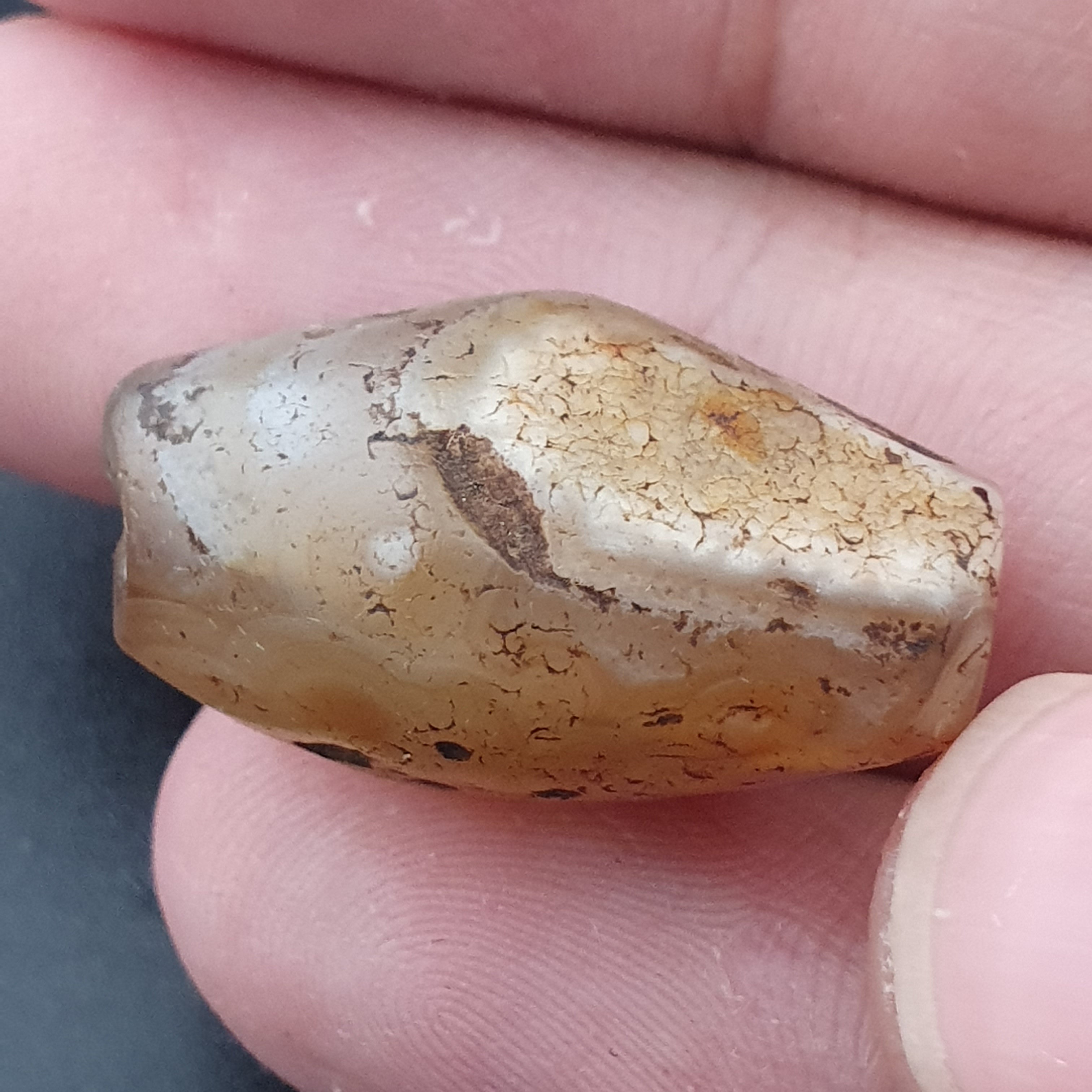 Ancient Old Natural Suleimani Eye Brown Agate Amulet