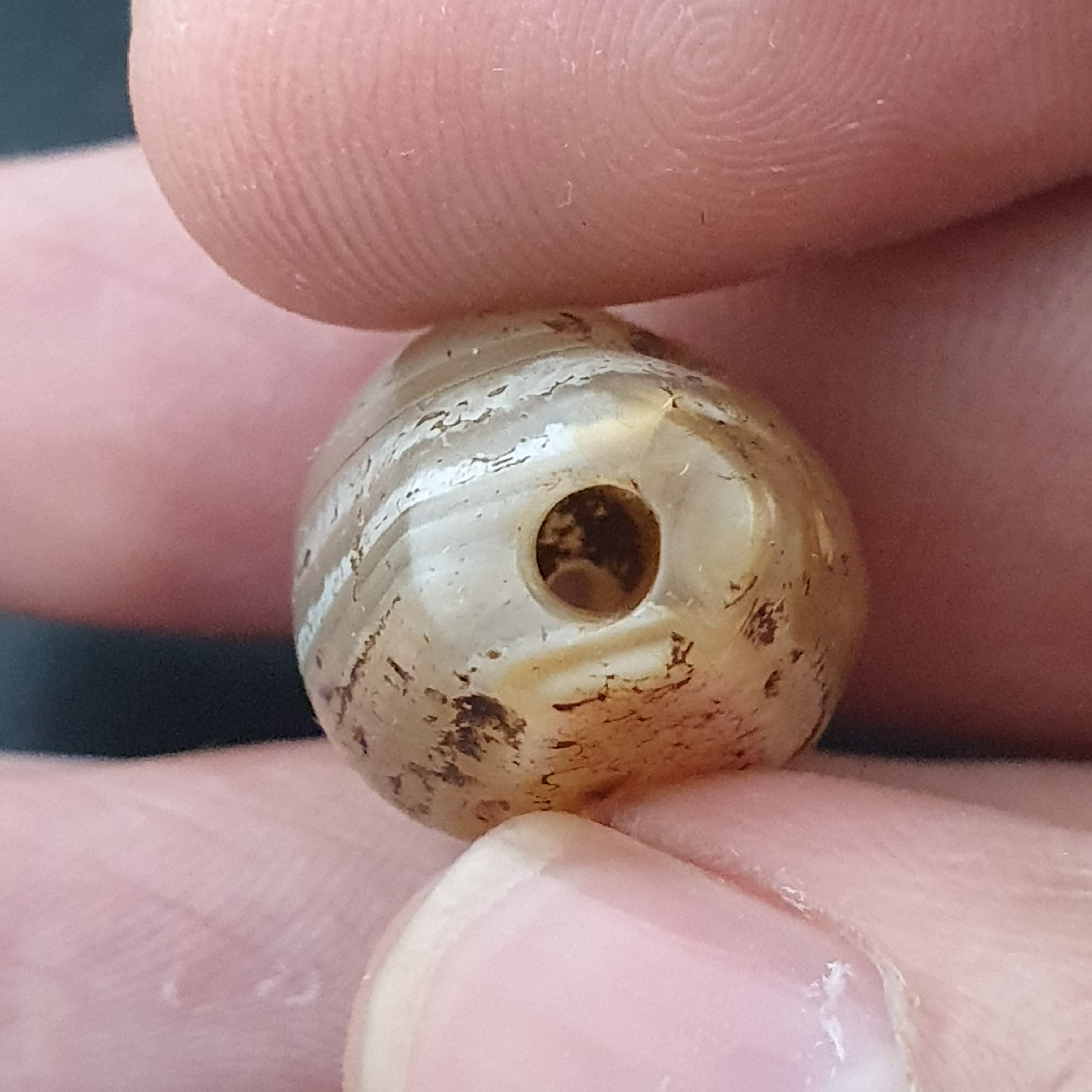 Ancient Old Natural Suleimani Eye Brown Agate Amulet