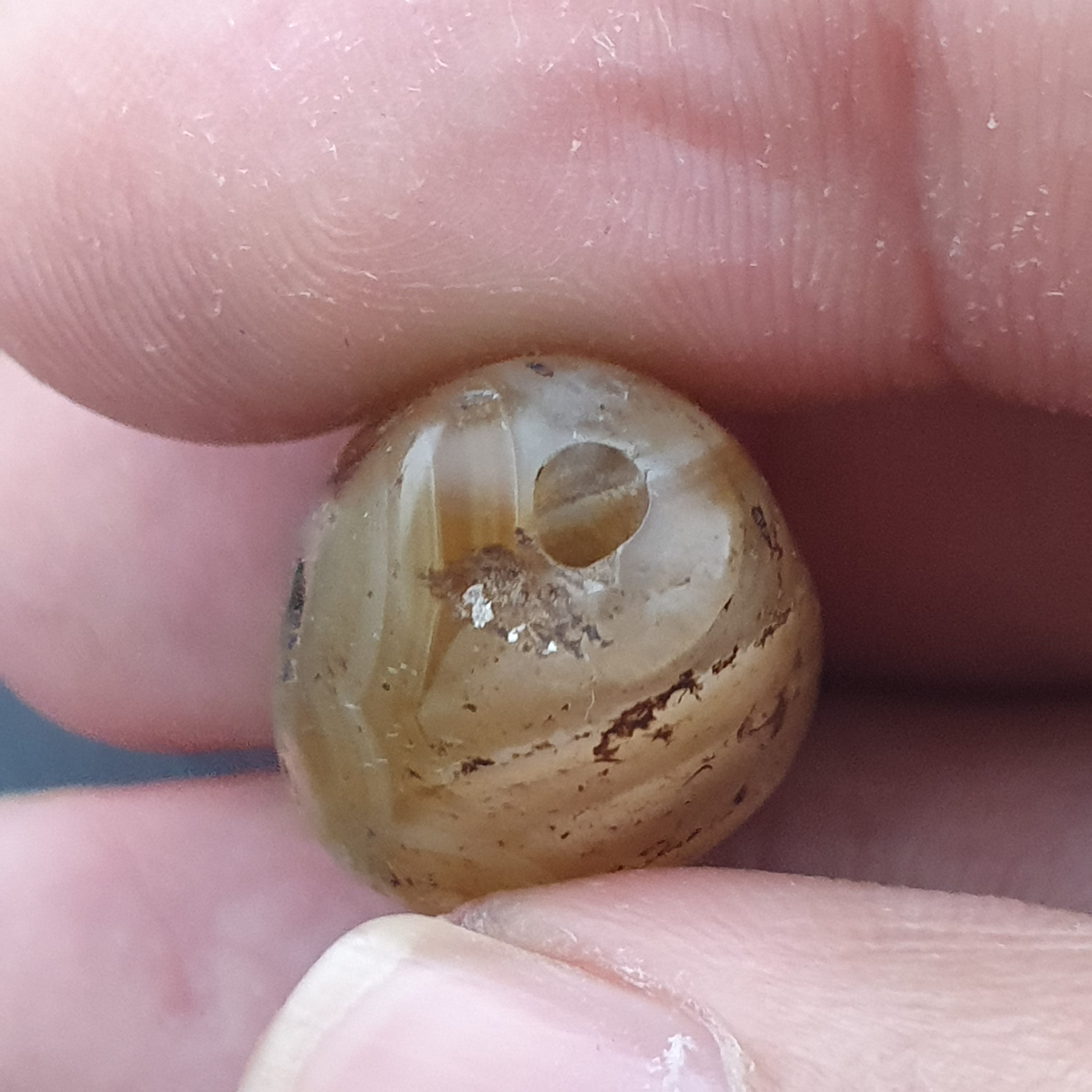 Ancient Old Natural Suleimani Eye Brown Agate Amulet