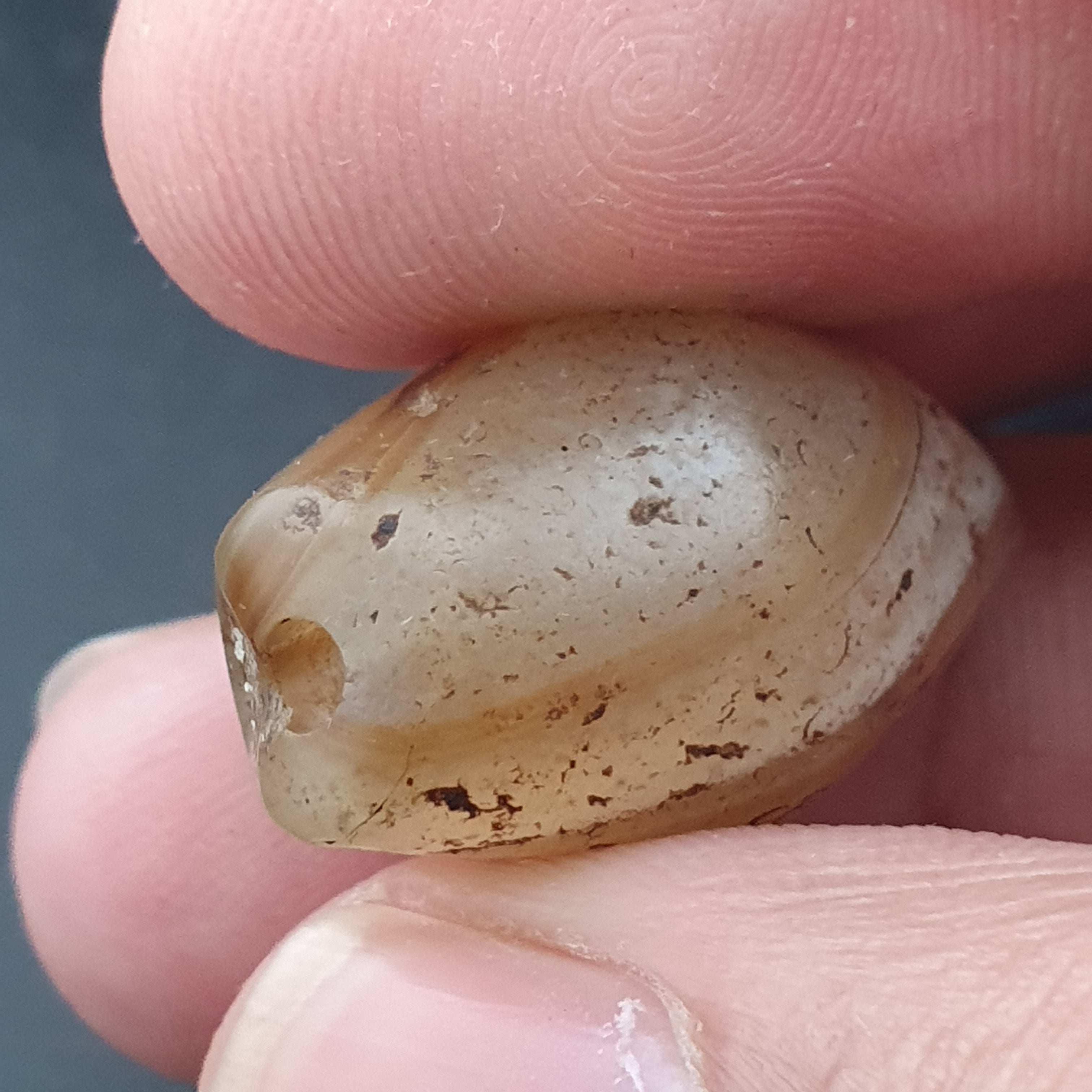 Ancient Old Natural Suleimani Eye Brown Agate Amulet