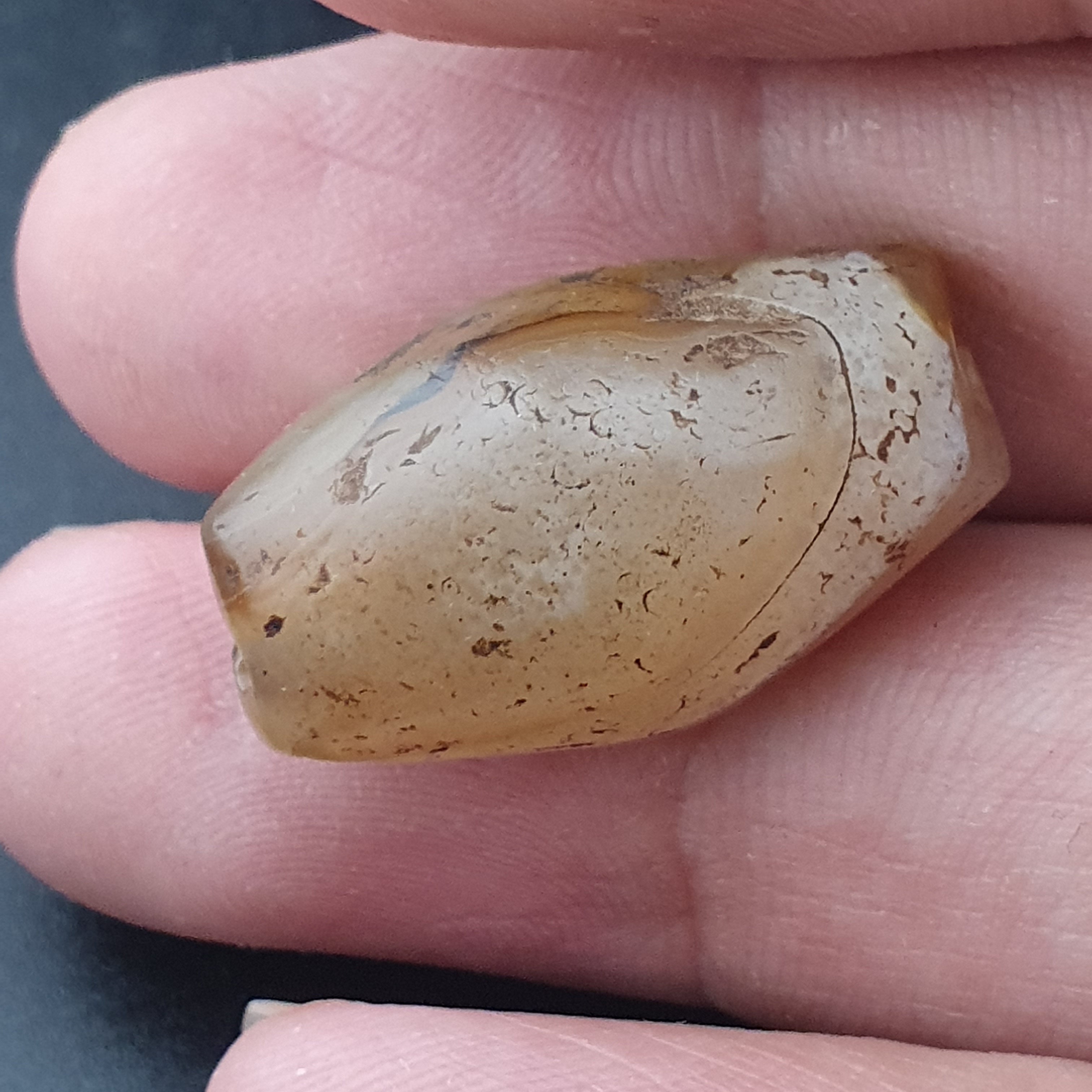 Ancient Old Natural Suleimani Eye Brown Agate Amulet