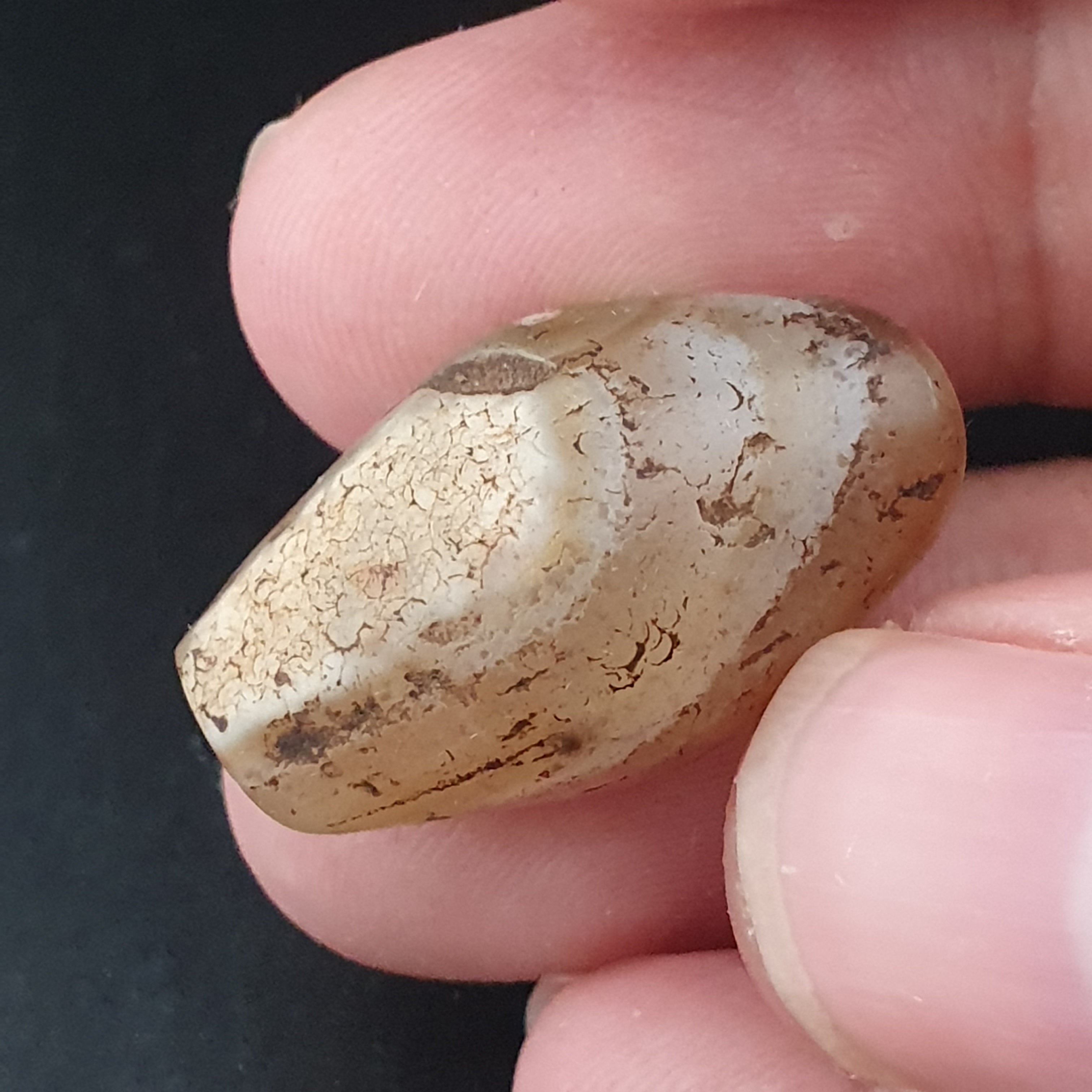 Ancient Old Natural Suleimani Eye Brown Agate Amulet