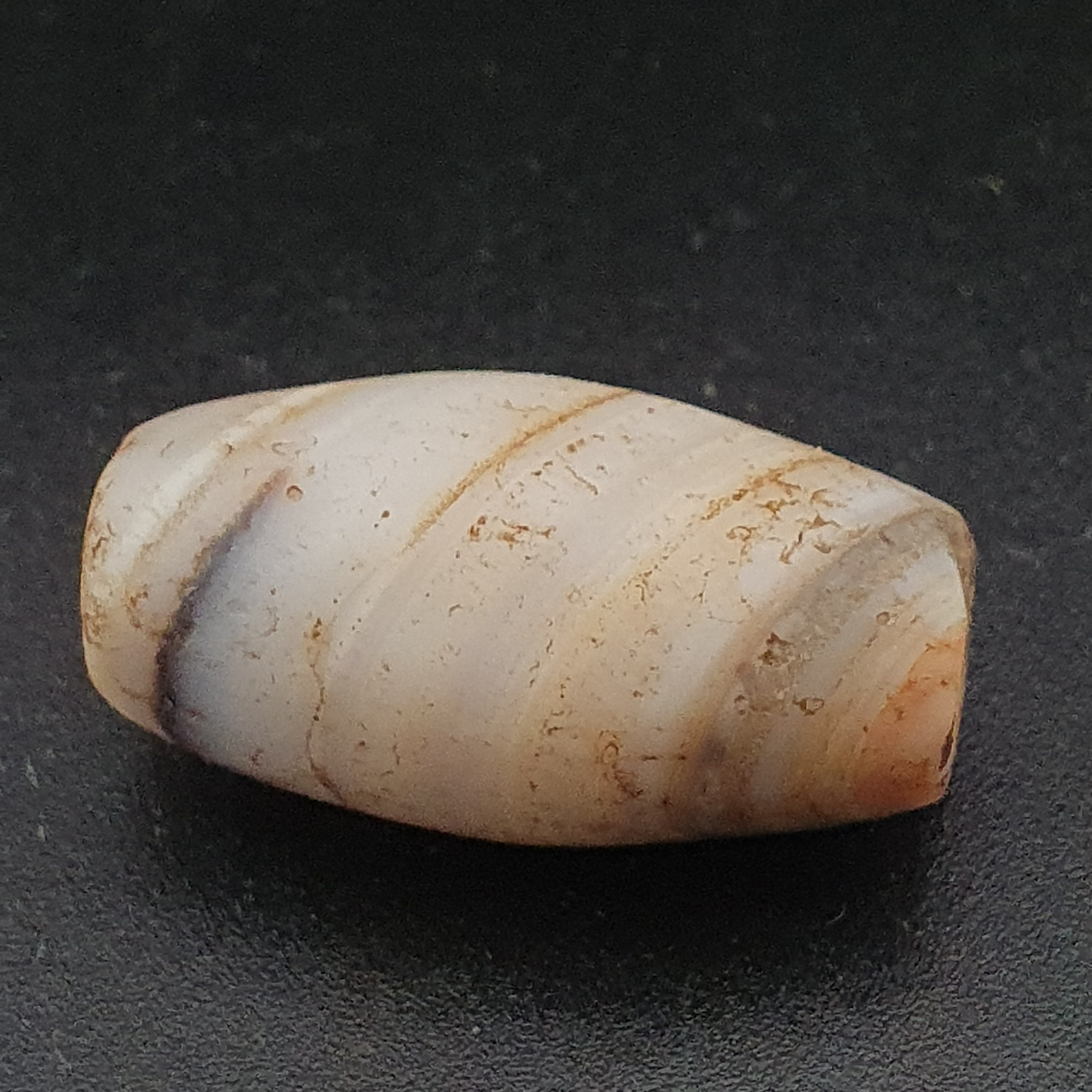 Ancient Old Tribal Natural Suliemani Eye Stripes Agate Brown White Tone