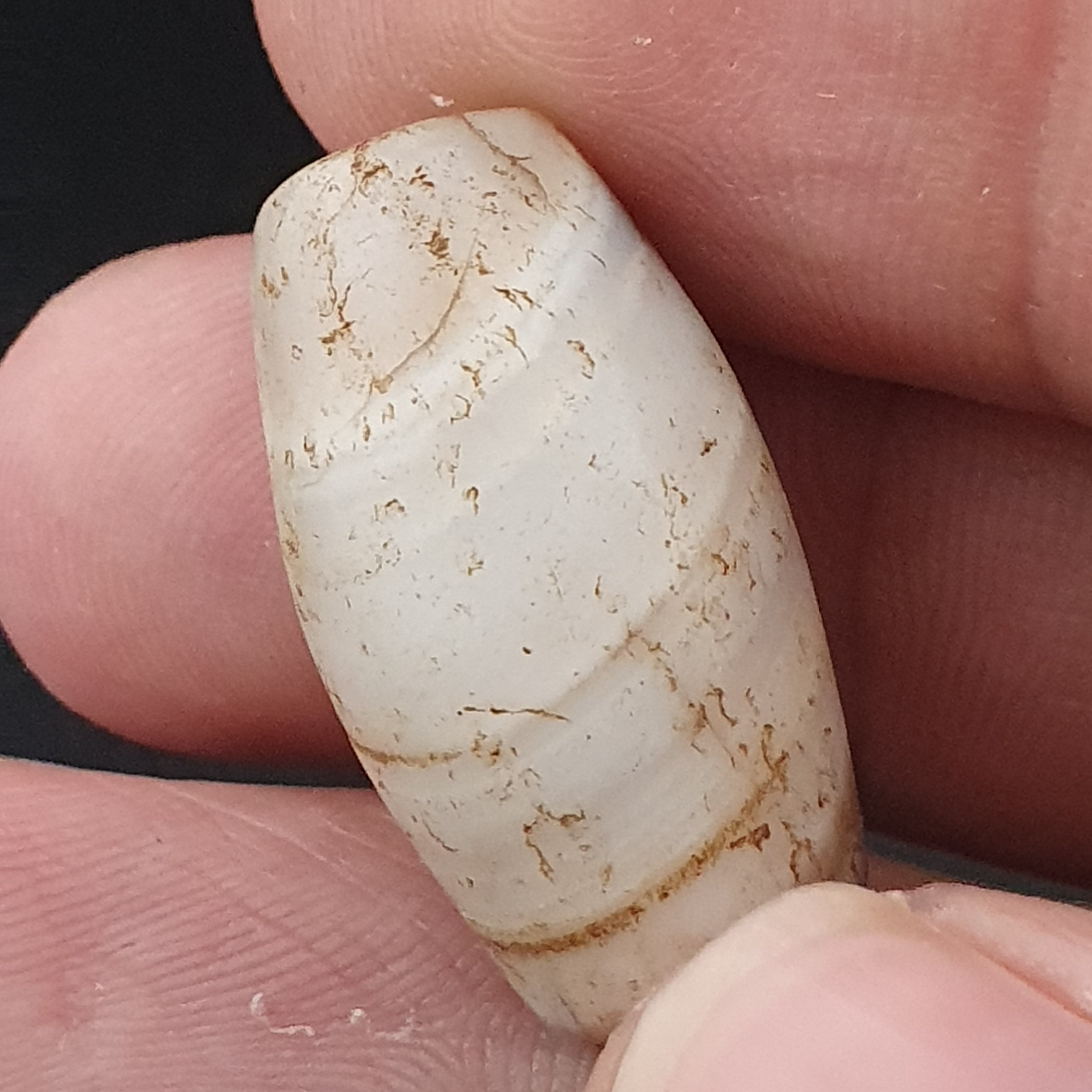 Ancient Old Tribal Natural Suliemani Eye Stripes Agate Brown White Tone