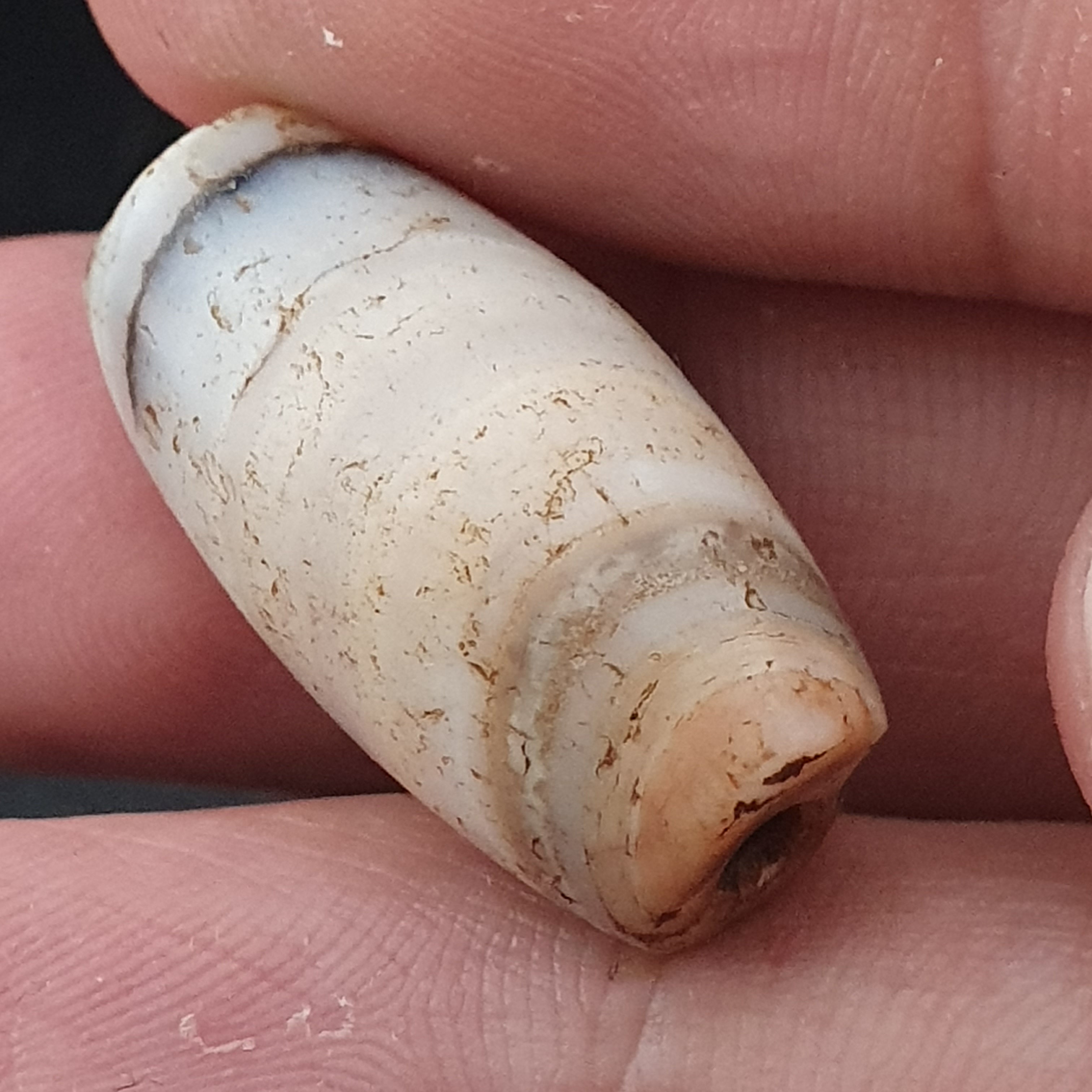 Ancient Old Tribal Natural Suliemani Eye Stripes Agate Brown White Tone