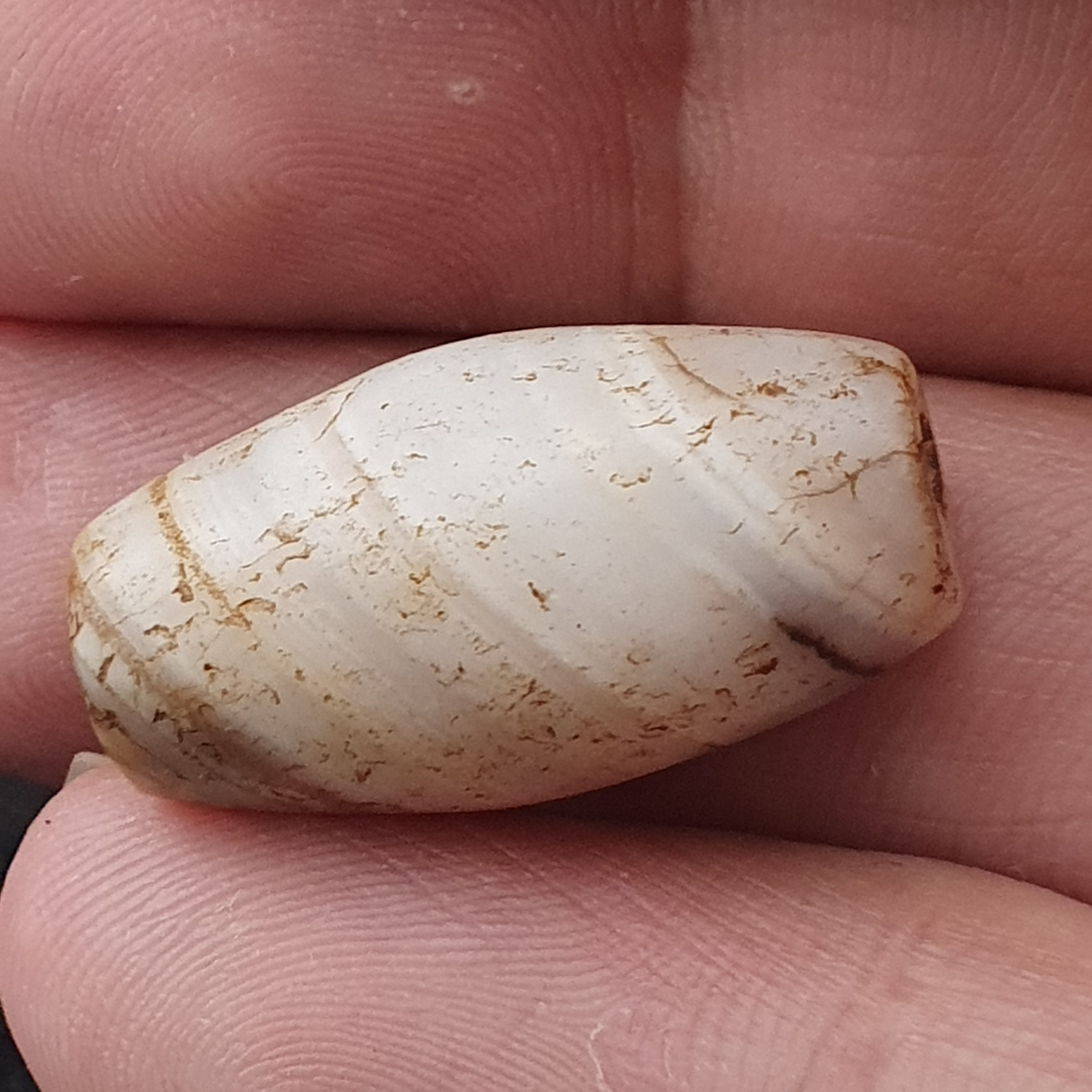 Ancient Old Tribal Natural Suliemani Eye Stripes Agate Brown White Tone