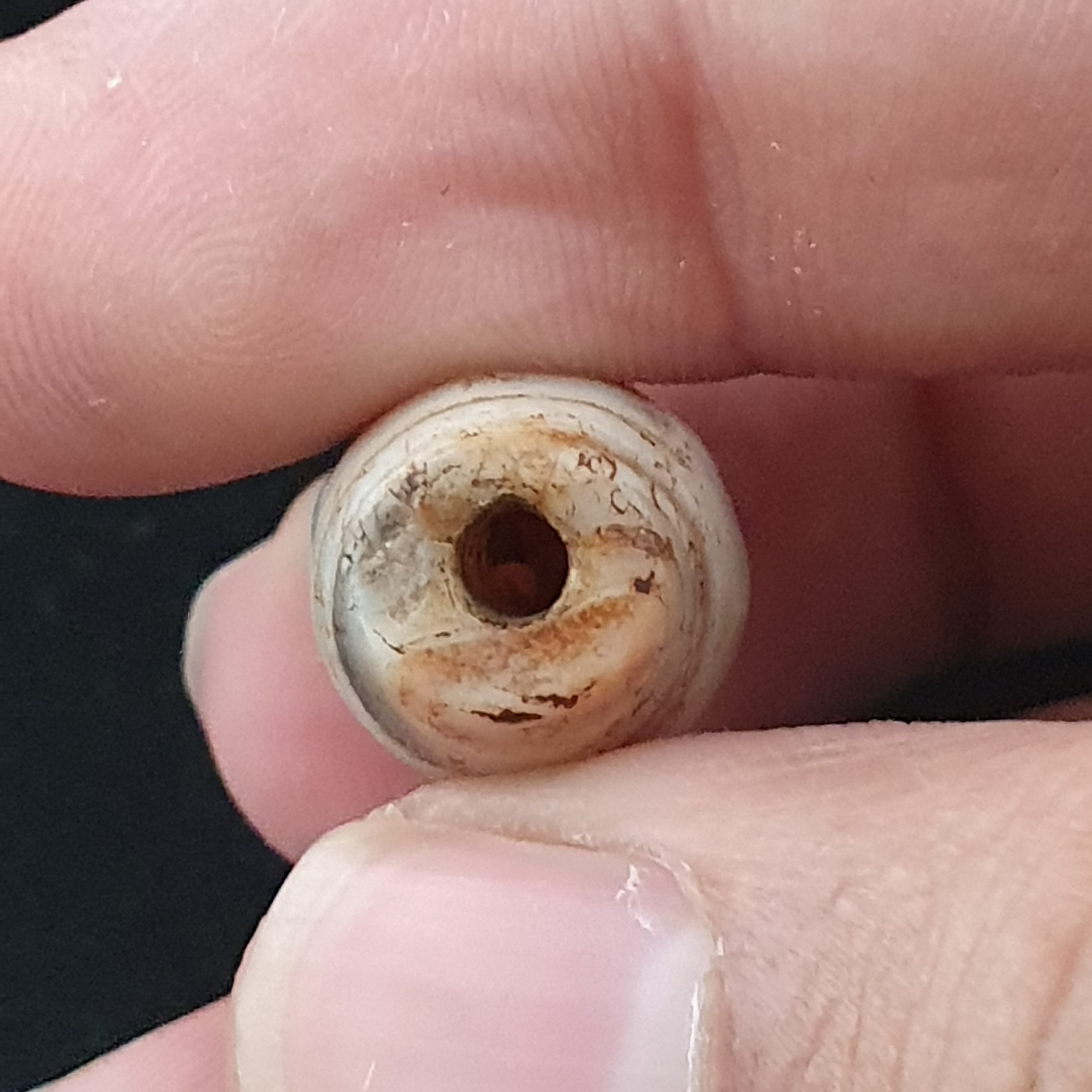 Ancient Old Tribal Natural Suliemani Eye Stripes Agate Brown White Tone