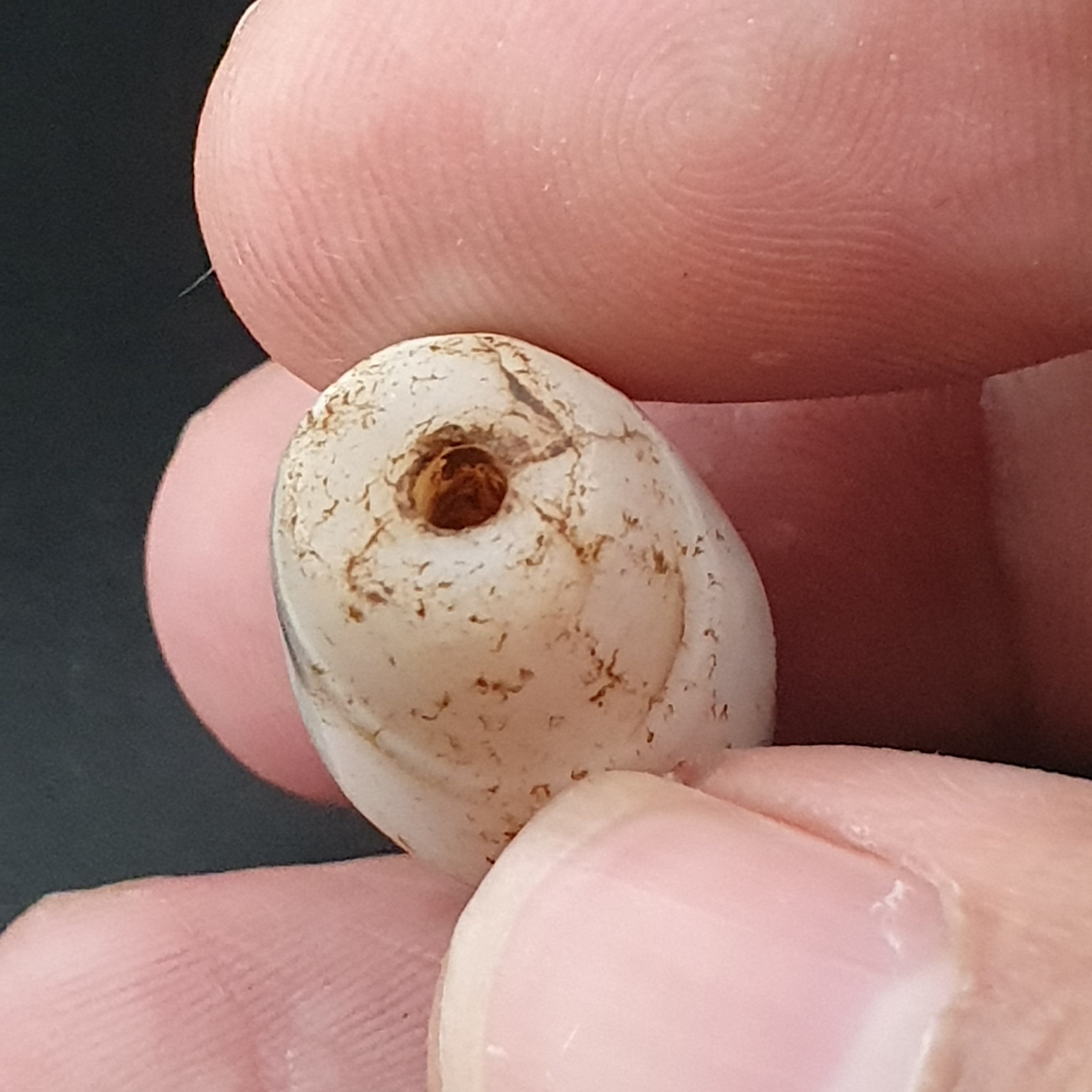 Ancient Old Tribal Natural Suliemani Eye Stripes Agate Brown White Tone