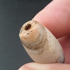 Ancient Old Tribal Natural Suliemani Eye Stripes Agate Brown White Tone