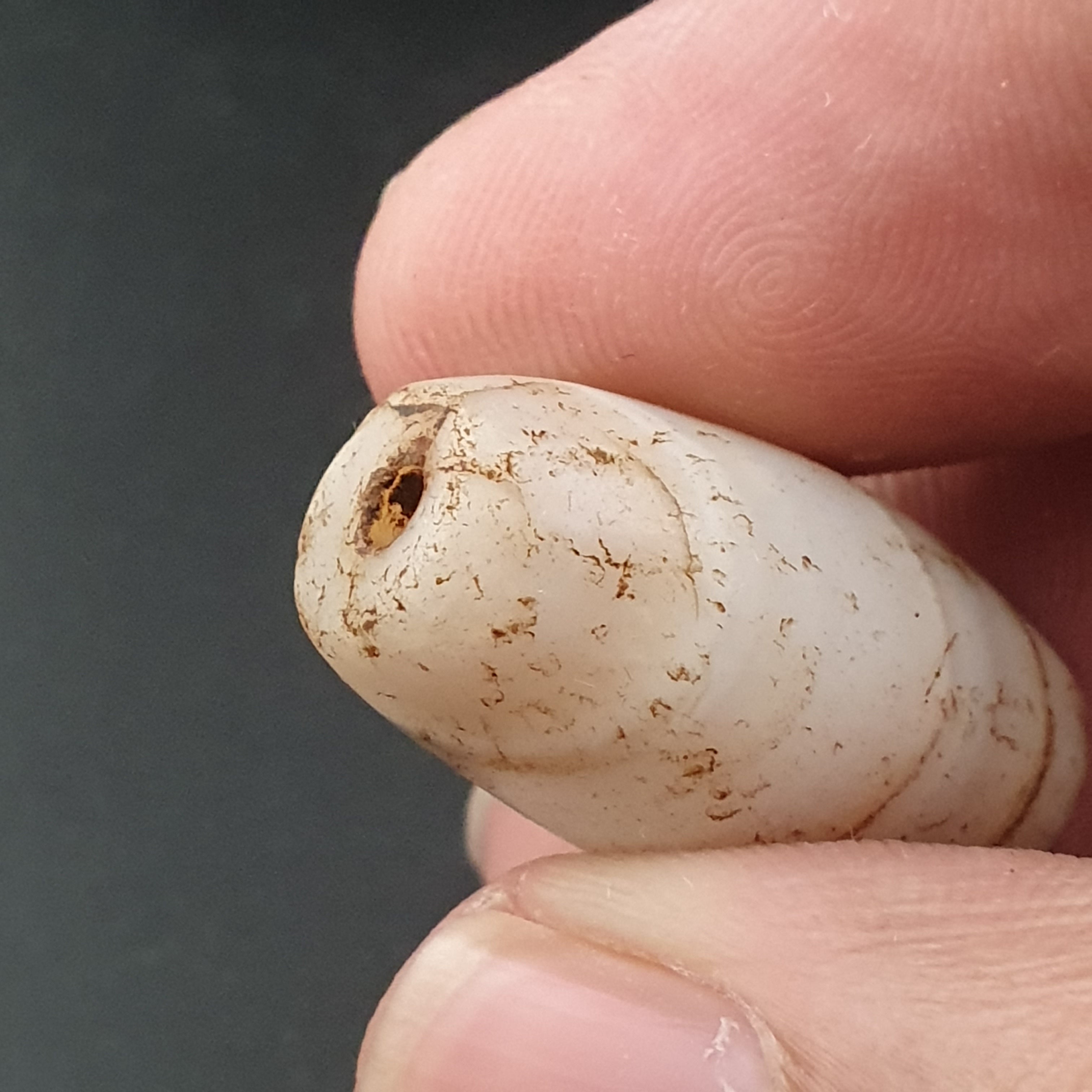 Ancient Old Tribal Natural Suliemani Eye Stripes Agate Brown White Tone