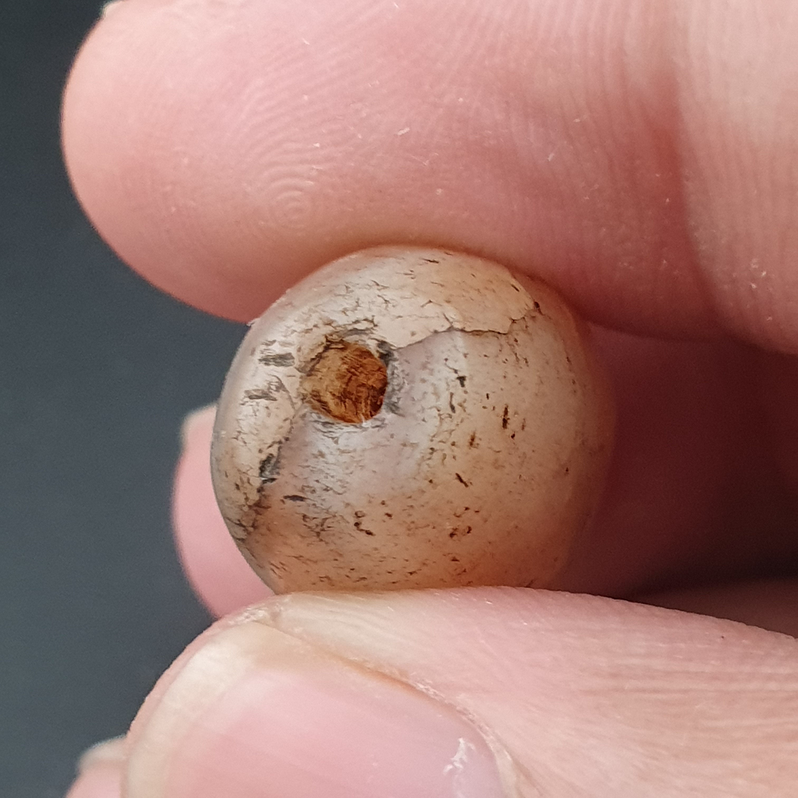 Ancient Natural Suliemani White Brown Old Agate Bead Amulet