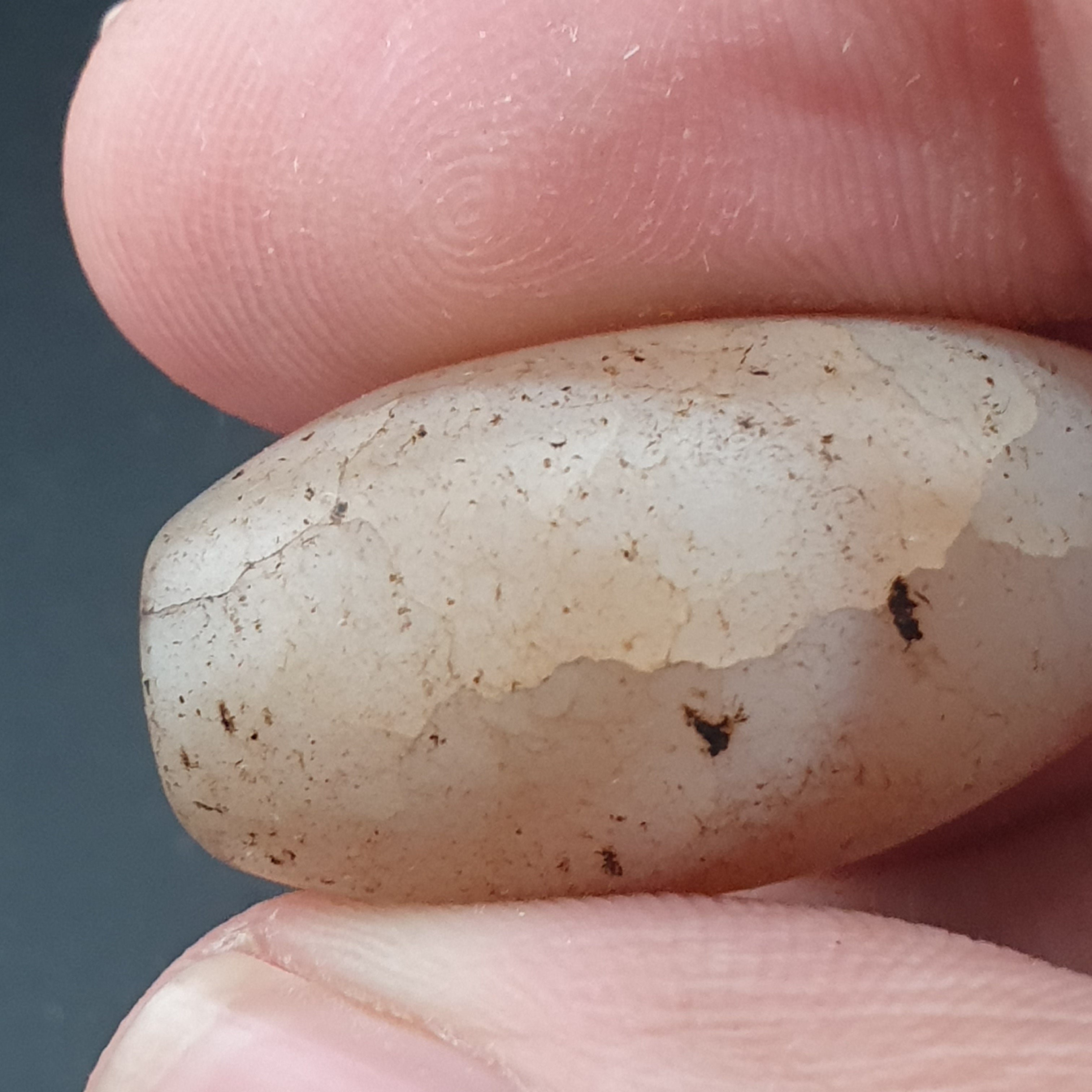 Ancient Natural Suliemani White Brown Old Agate Bead Amulet