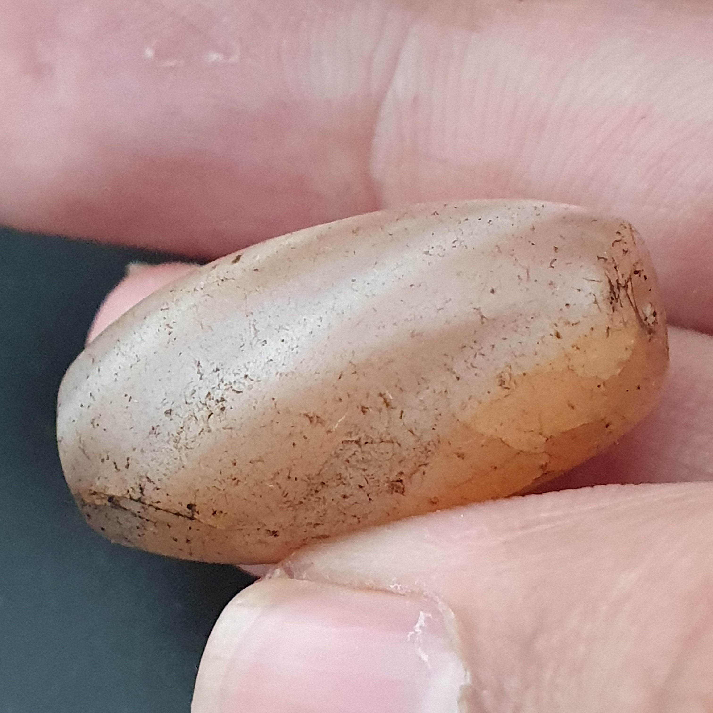 Ancient Natural Suliemani White Brown Old Agate Bead Amulet