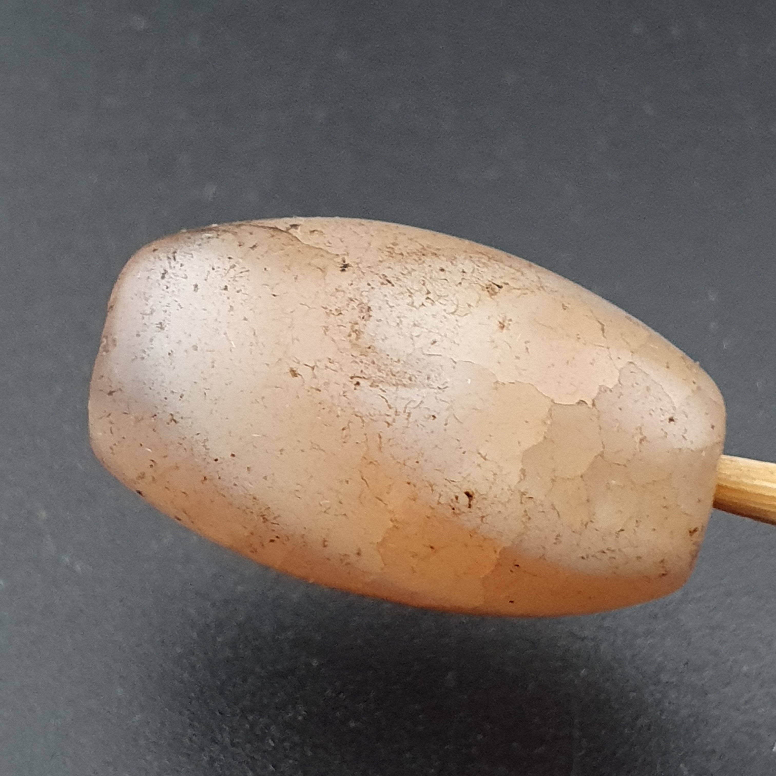 Ancient Natural Suliemani White Brown Old Agate Bead Amulet