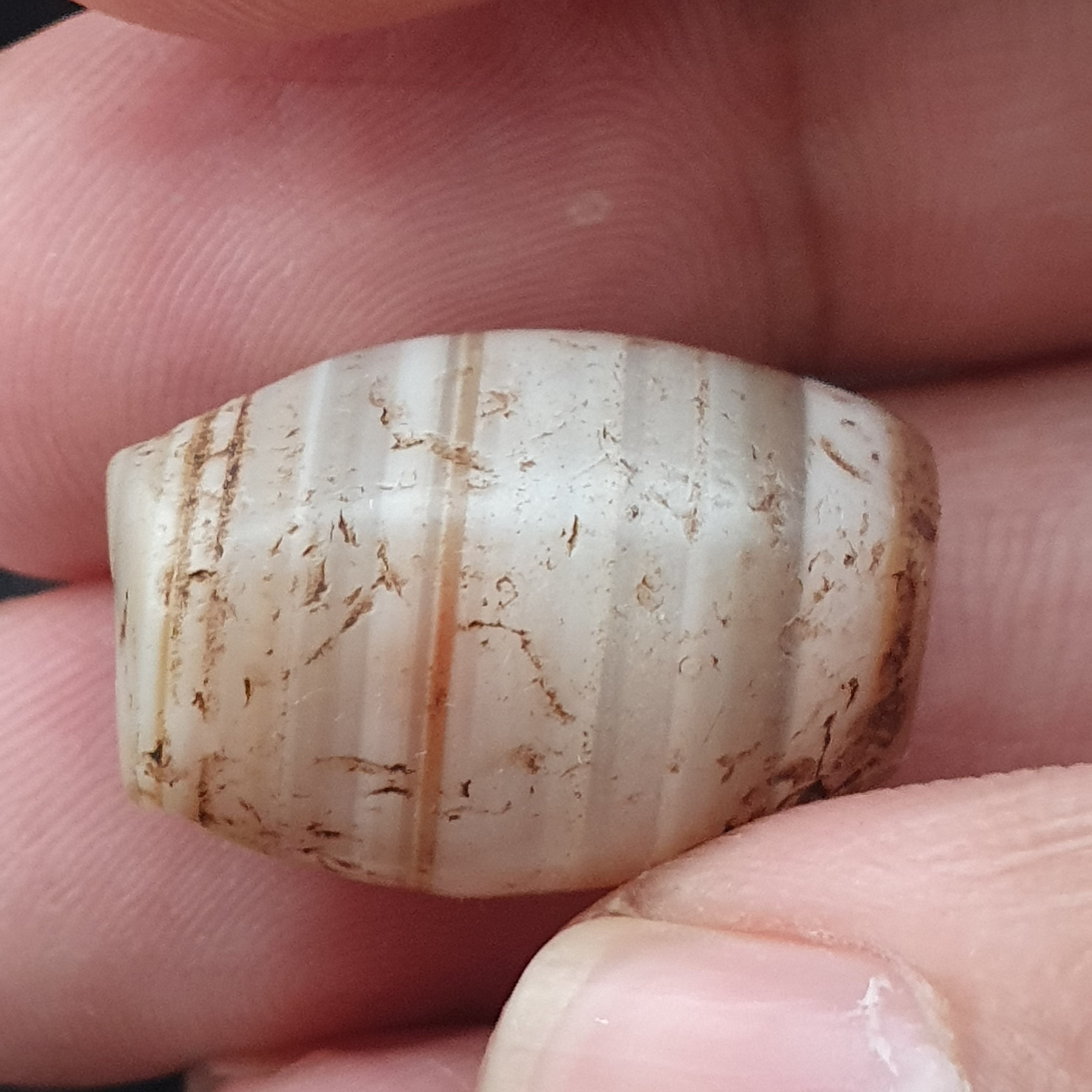 Ancient Suliemani Agate Amulet with Beautiful Stripes