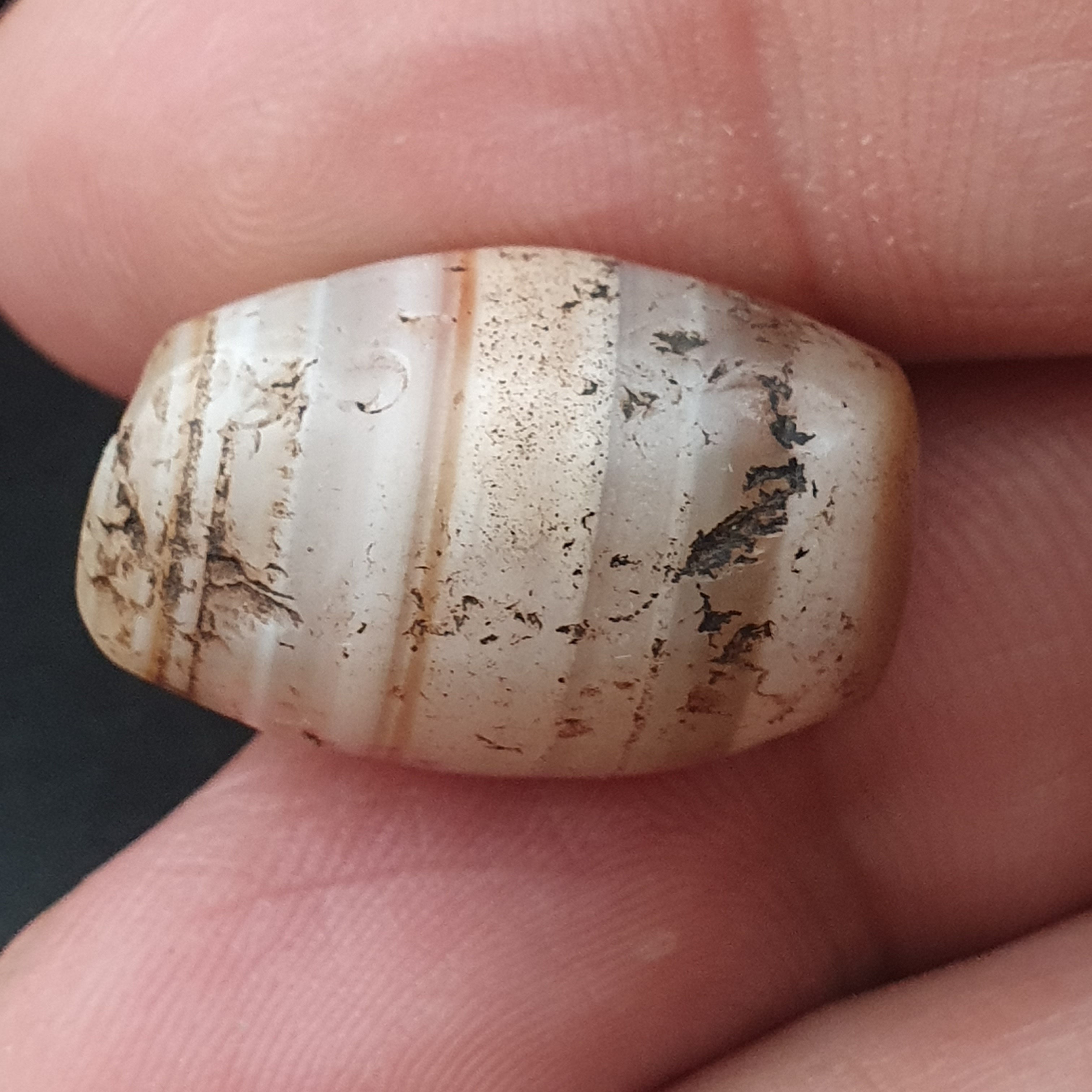 Ancient Suliemani Agate Amulet with Beautiful Stripes