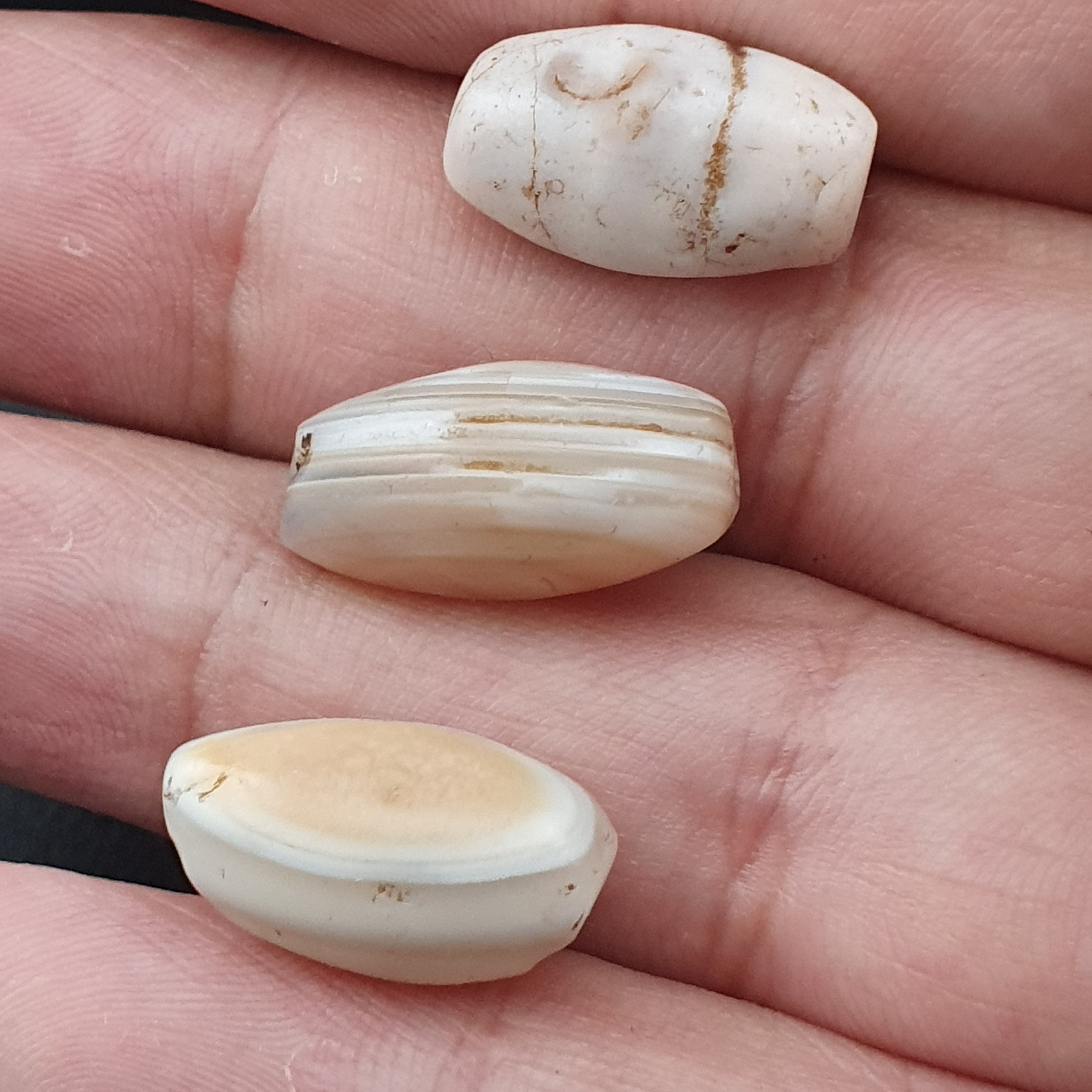 Old Ancient Eye Suleimani Agate Beads Set of 3 Amulets