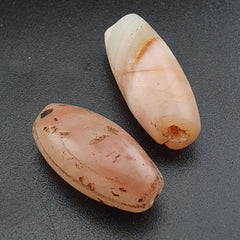 Lot of 2 Rare Ancient Reddish Suliemani Eye Pattern Agate Beads