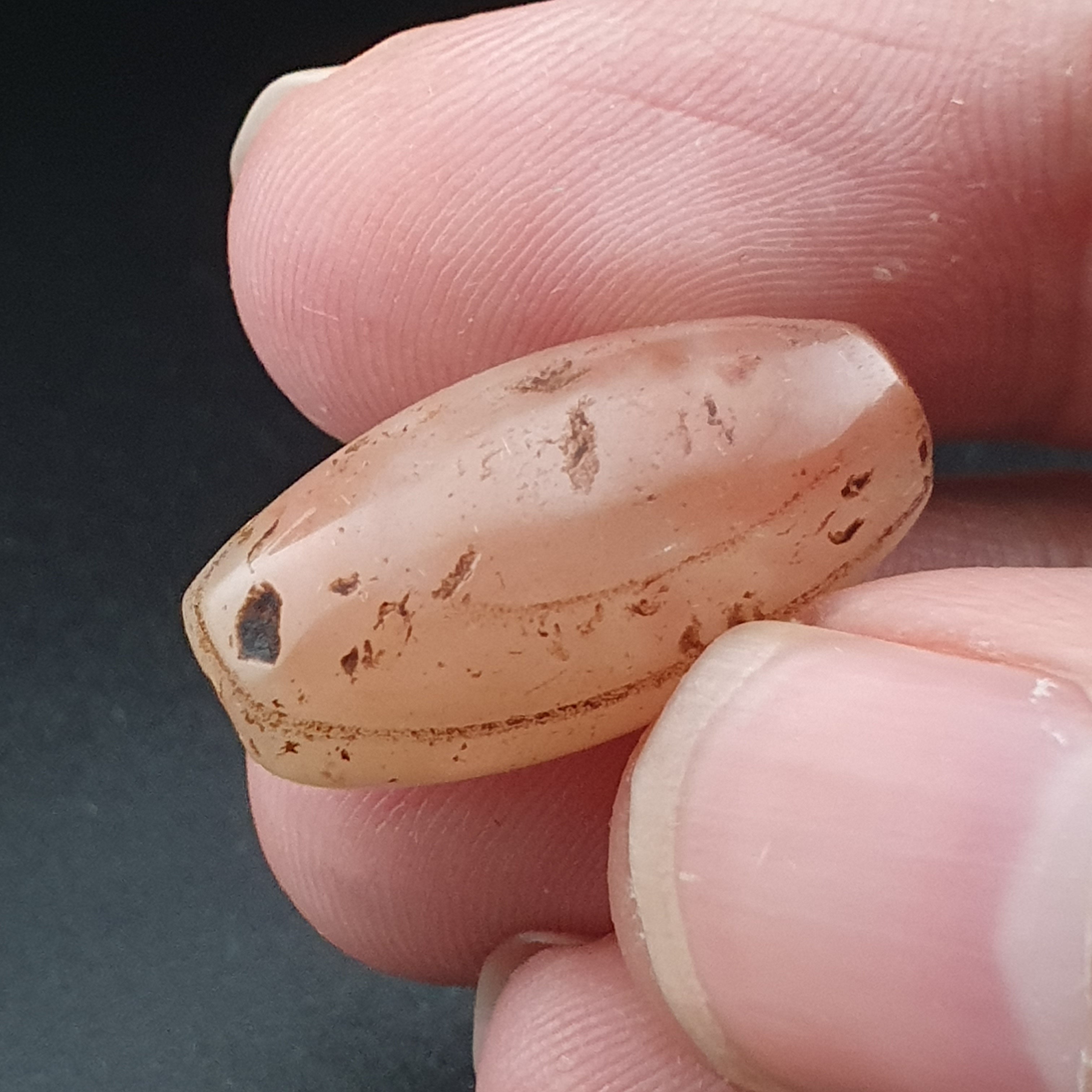 Lot of 2 Rare Ancient Reddish Suliemani Eye Pattern Agate Beads