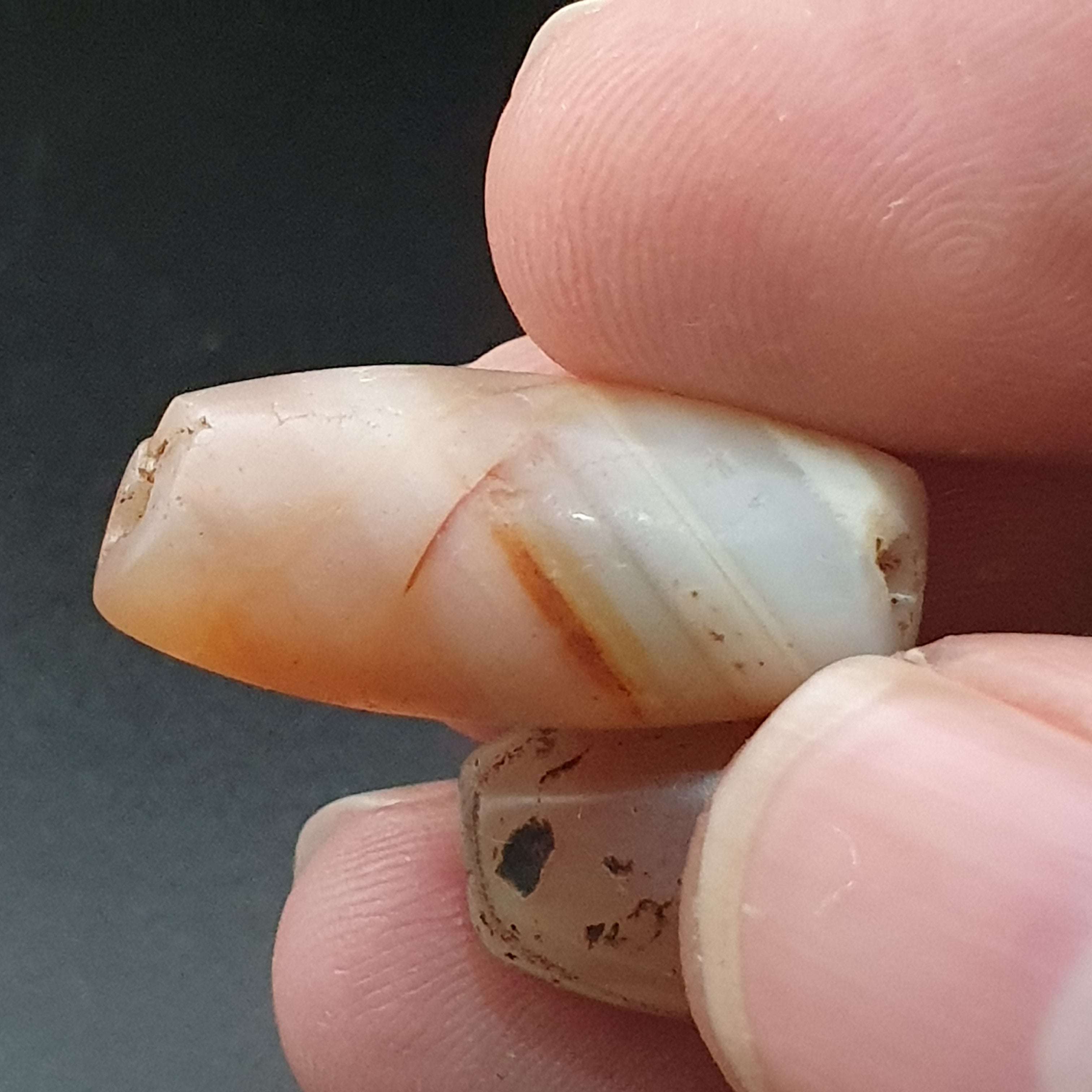 Lot of 2 Rare Ancient Reddish Suliemani Eye Pattern Agate Beads