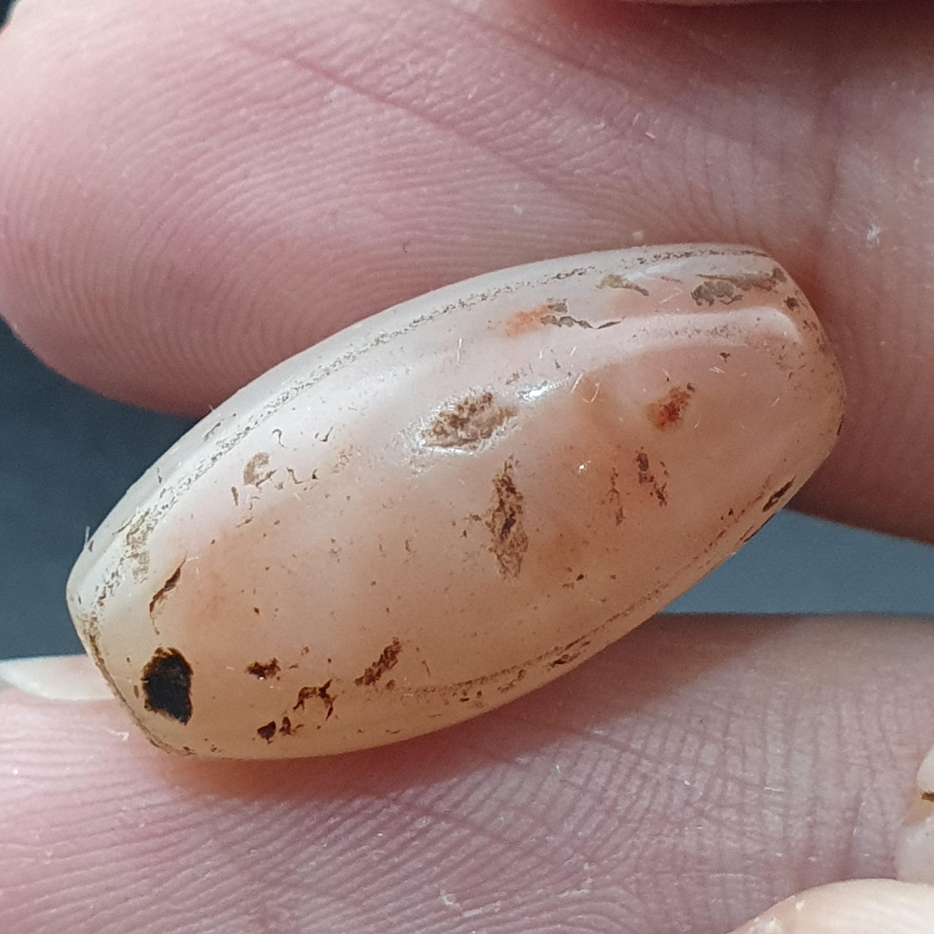 Lot of 2 Rare Ancient Reddish Suliemani Eye Pattern Agate Beads
