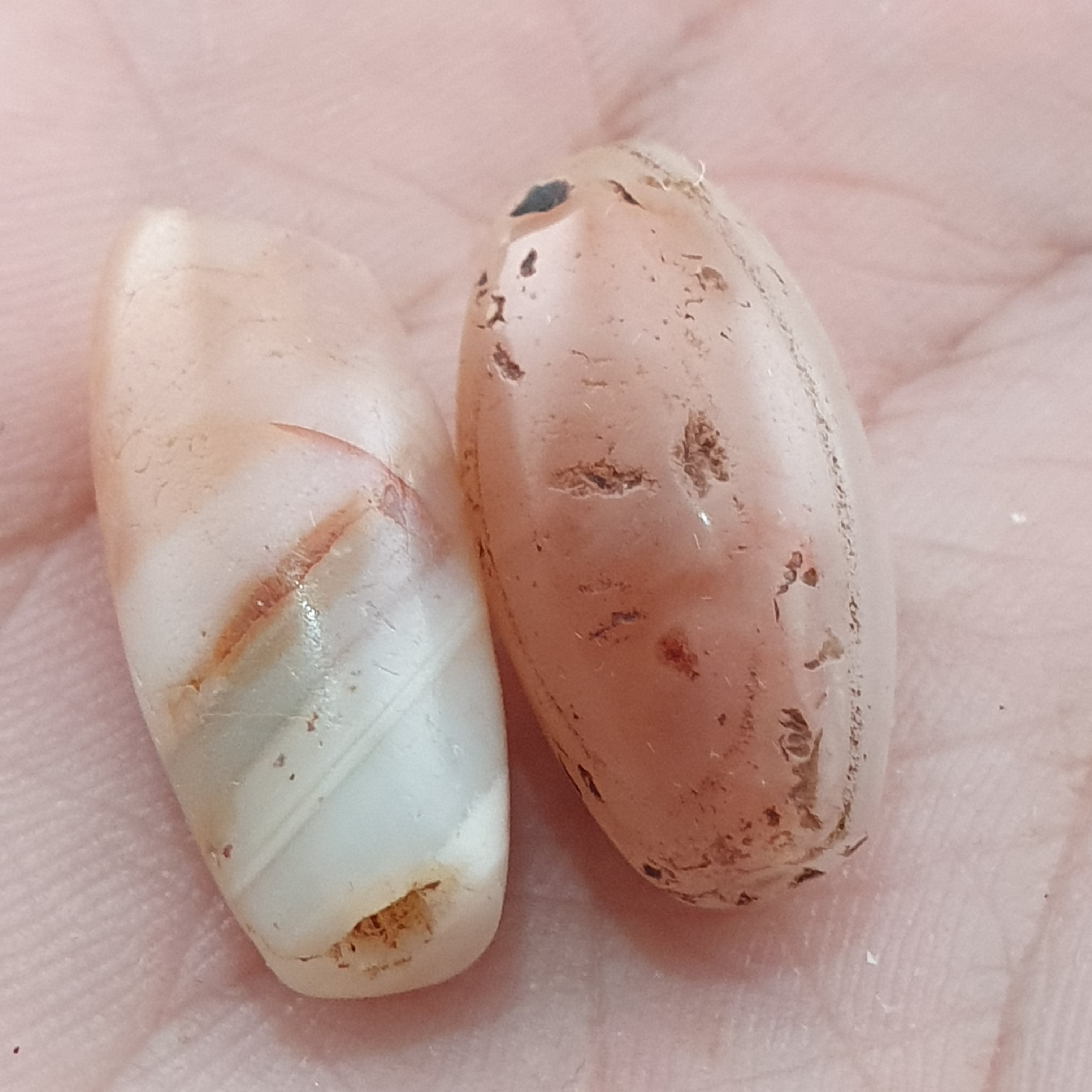 Lot of 2 Rare Ancient Reddish Suliemani Eye Pattern Agate Beads