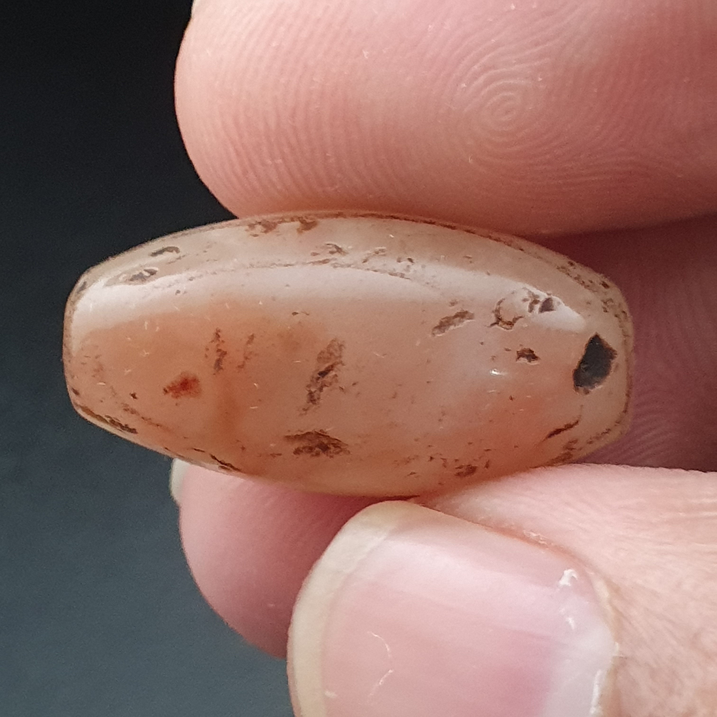 Lot of 2 Rare Ancient Reddish Suliemani Eye Pattern Agate Beads