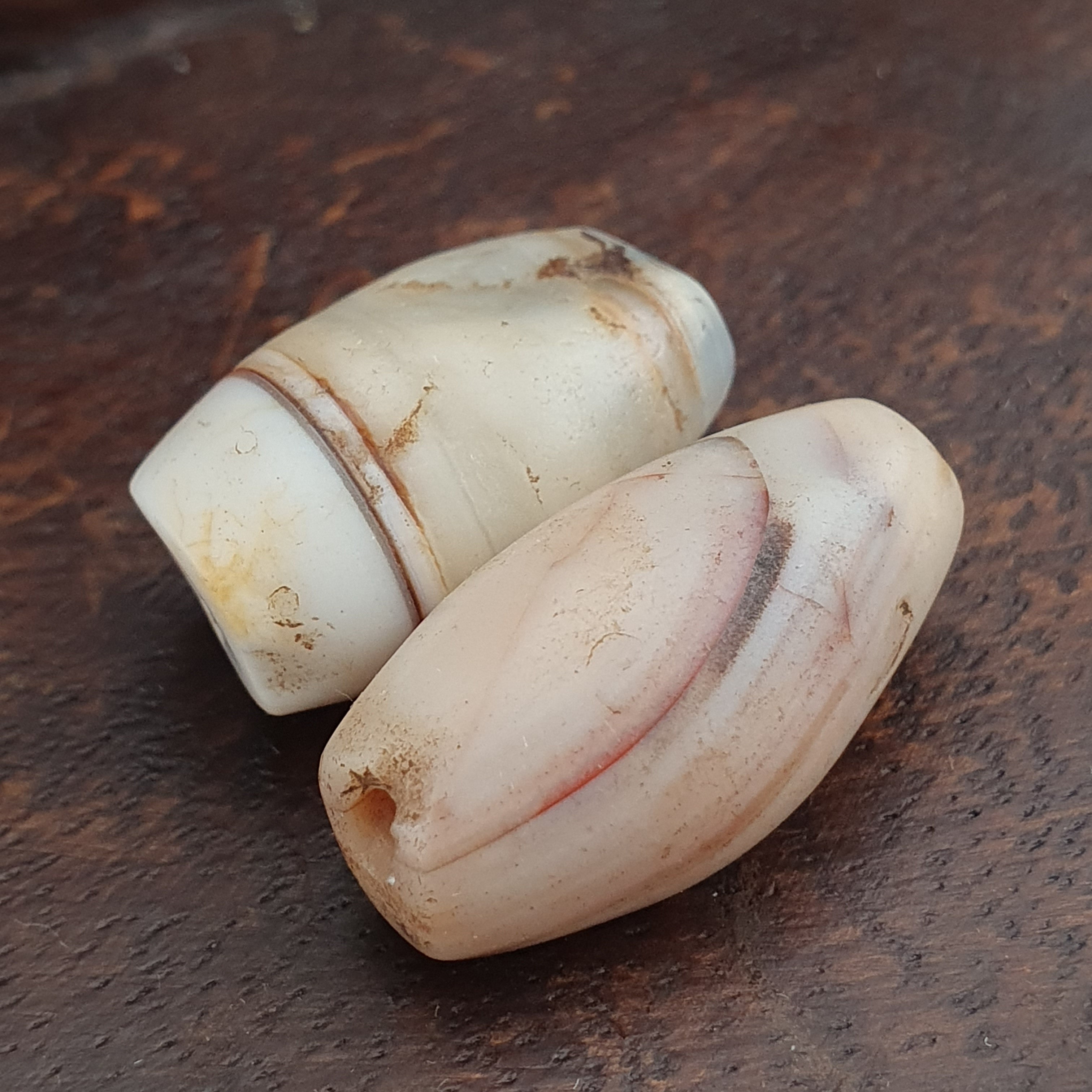 Rare Ancient Natural Eye Suliemani Agate Pair