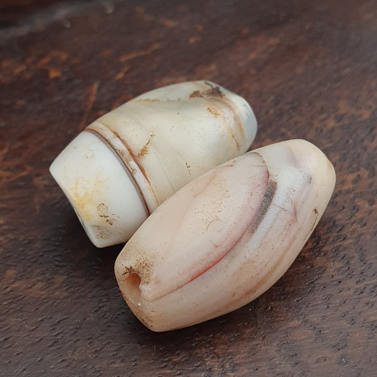 Rare Ancient Natural Eye Suliemani Agate Pair