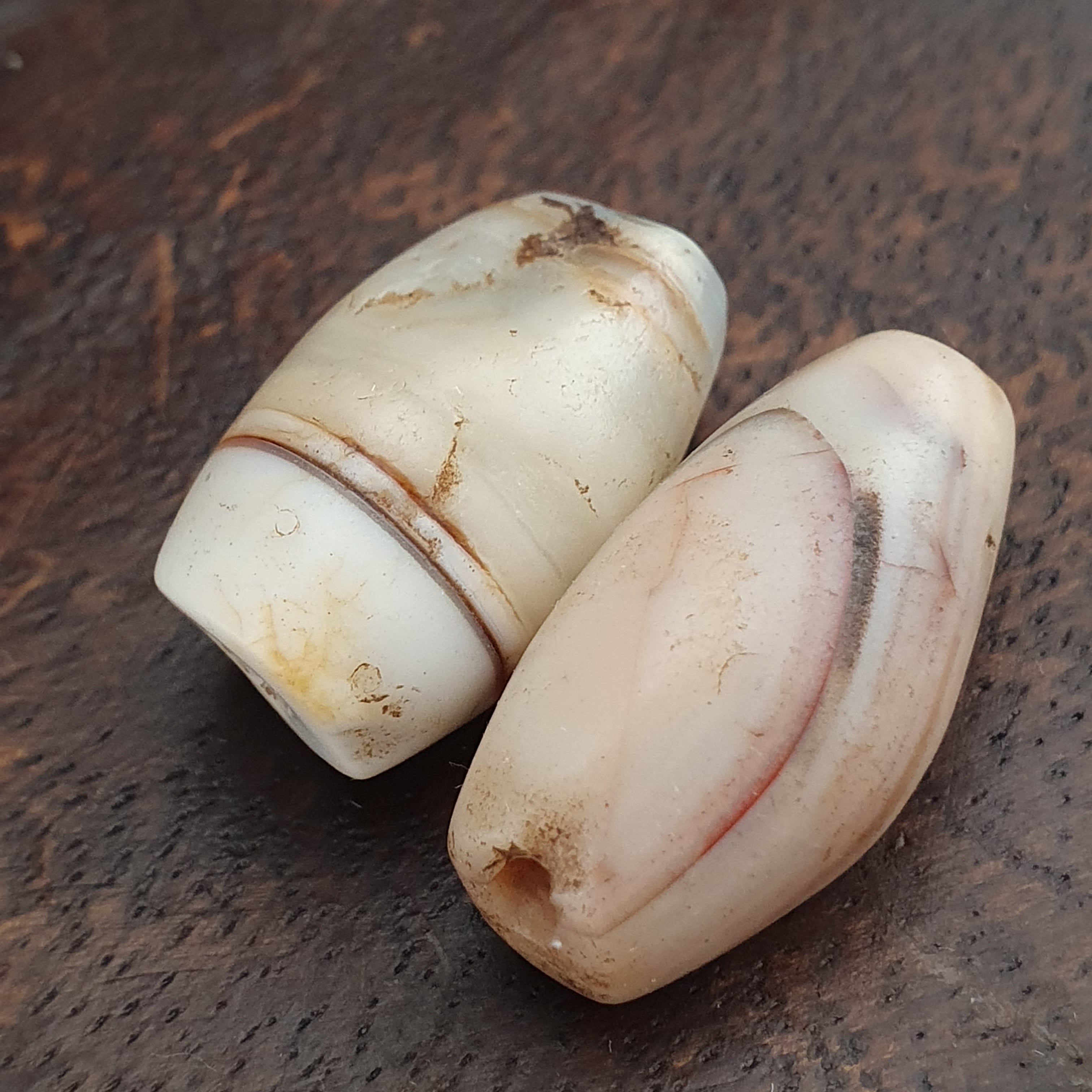 Rare Ancient Natural Eye Suliemani Agate Pair