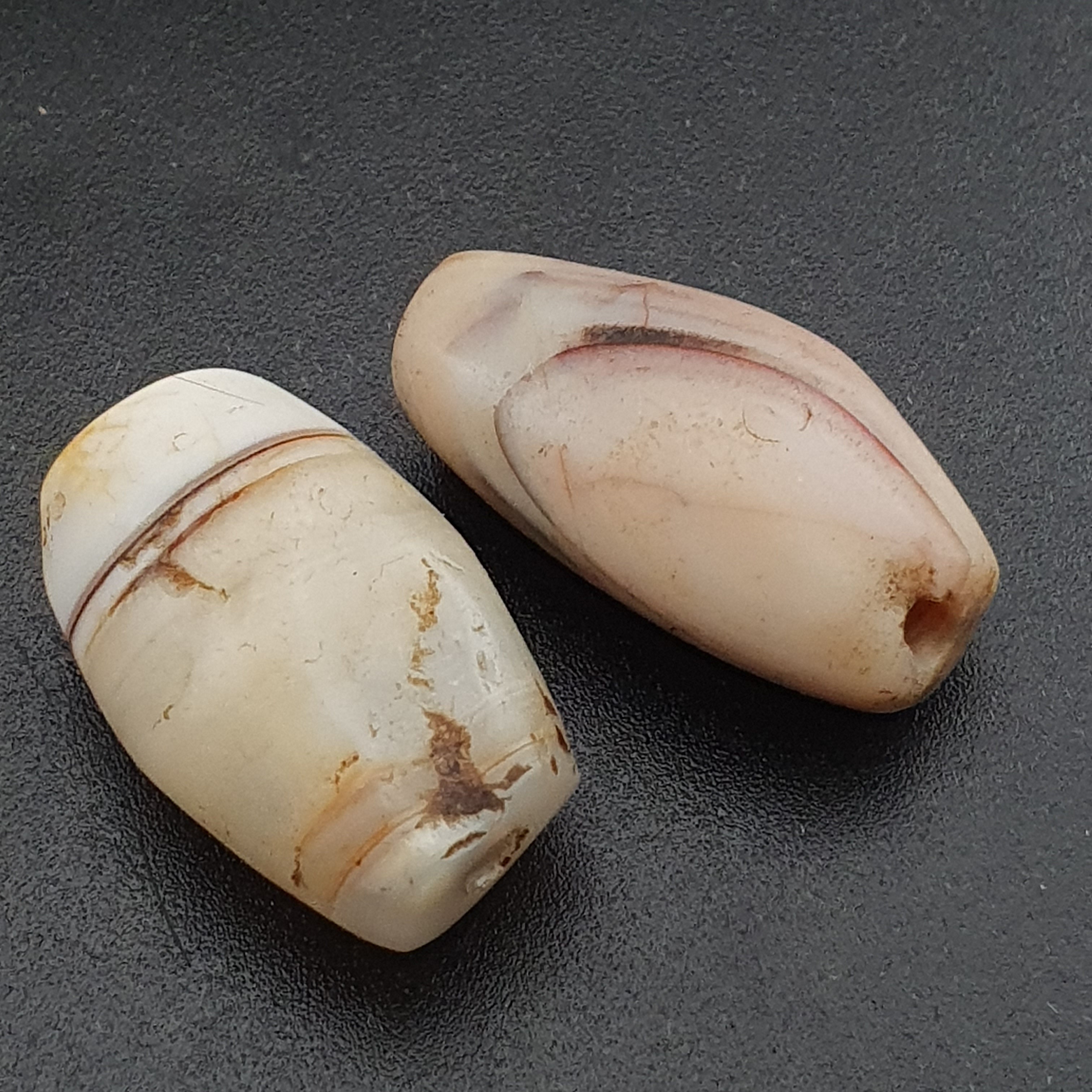Rare Ancient Natural Eye Suliemani Agate Pair