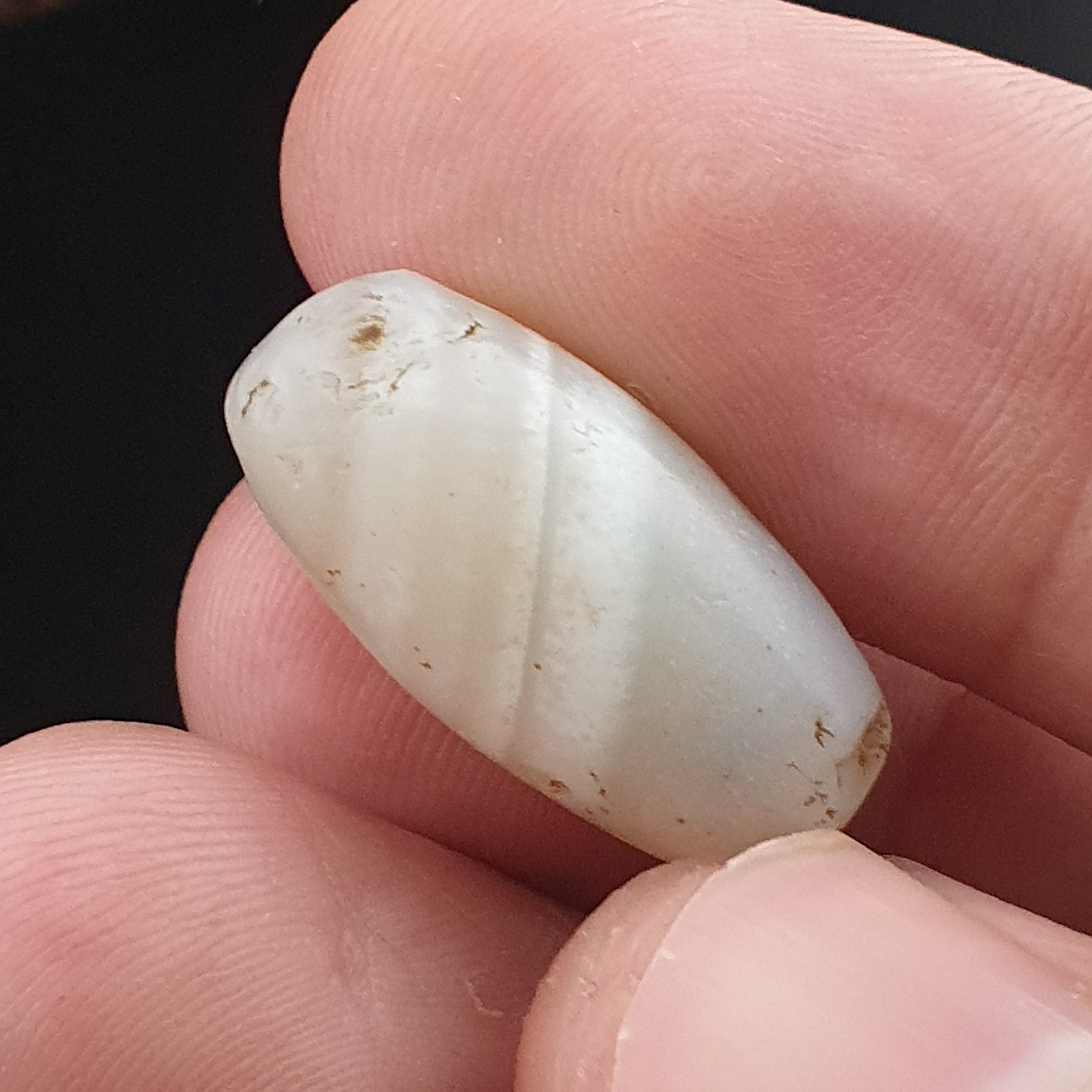 Anceint Natrual Stripes Pattern Suleimani Agate Bead Lot of 3