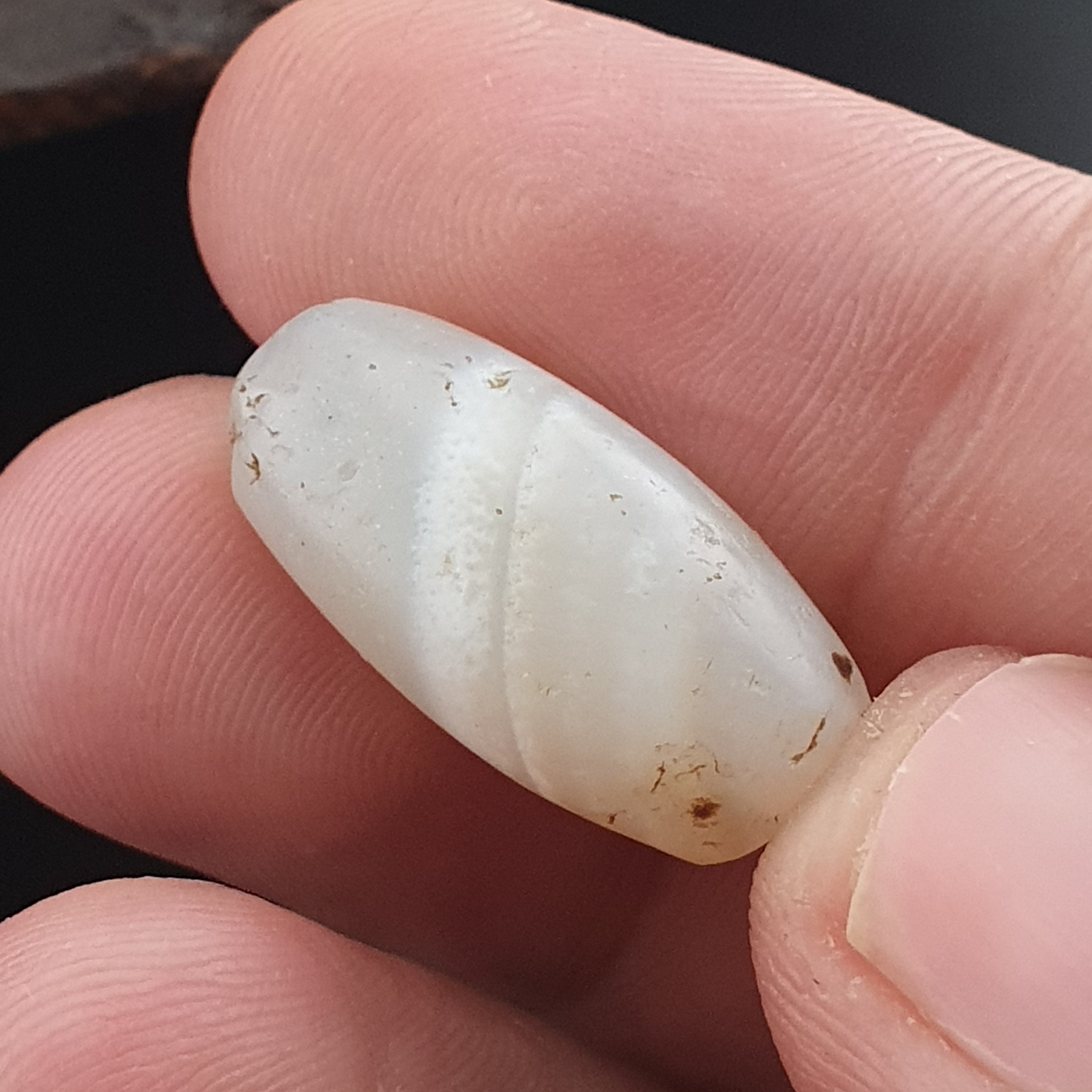 Anceint Natrual Stripes Pattern Suleimani Agate Bead Lot of 3