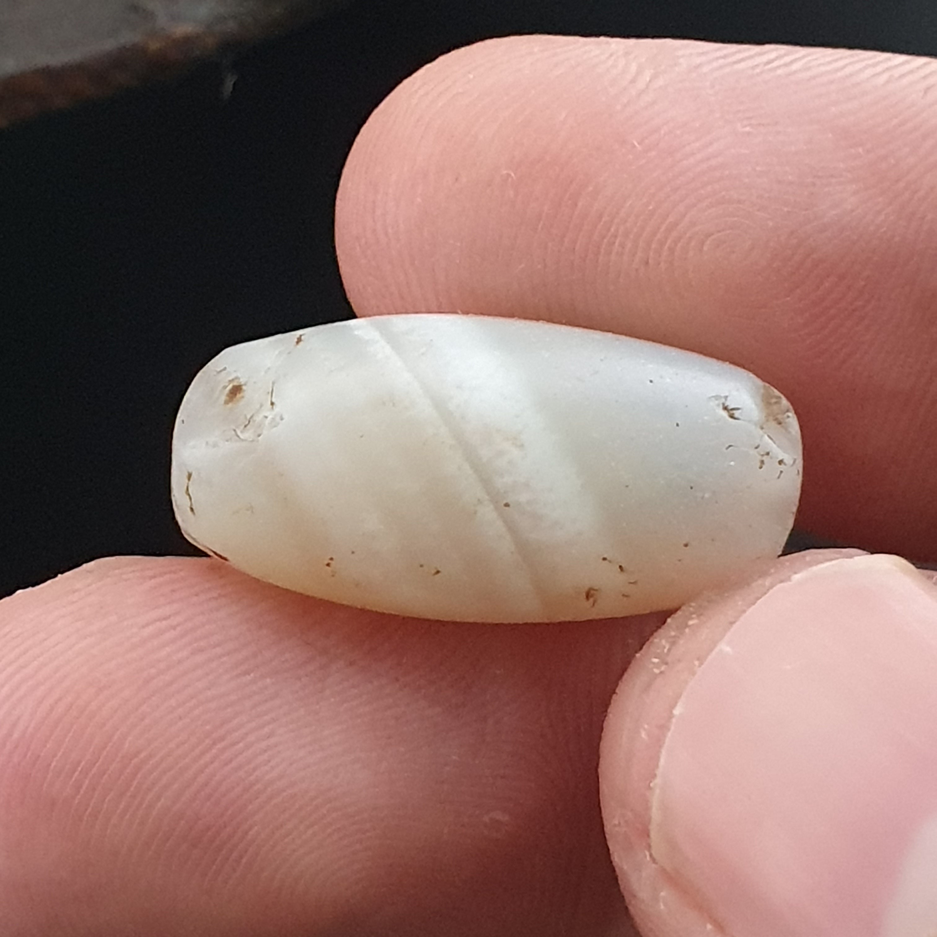 Anceint Natrual Stripes Pattern Suleimani Agate Bead Lot of 3