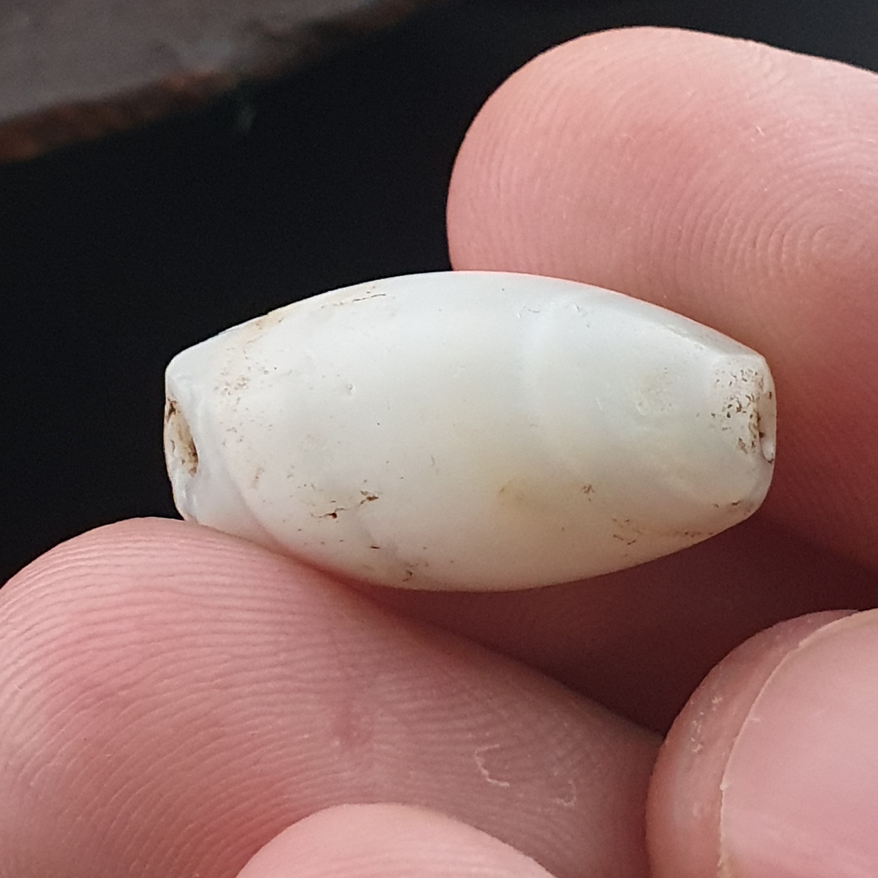 Anceint Natrual Stripes Pattern Suleimani Agate Bead Lot of 3