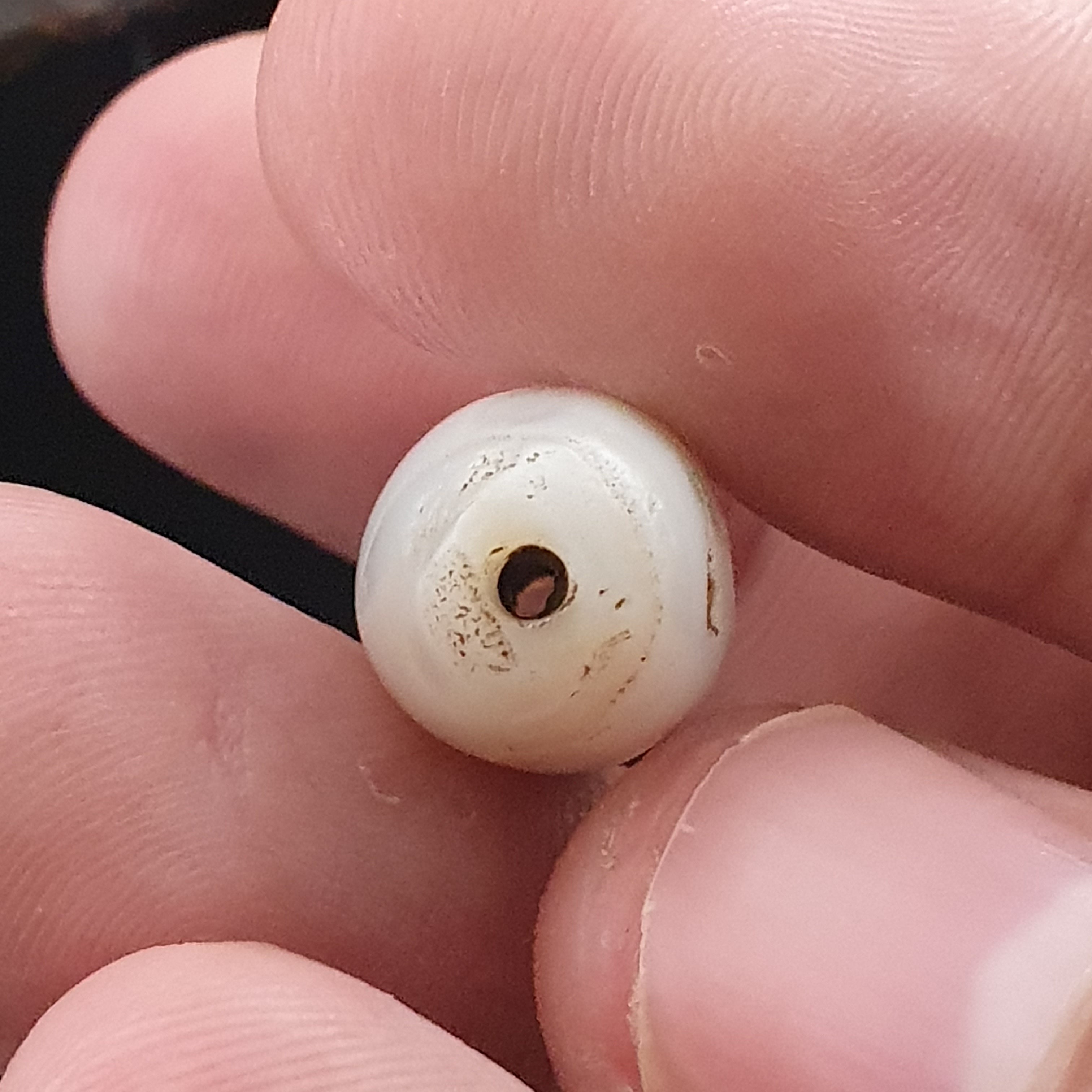 Anceint Natrual Stripes Pattern Suleimani Agate Bead Lot of 3