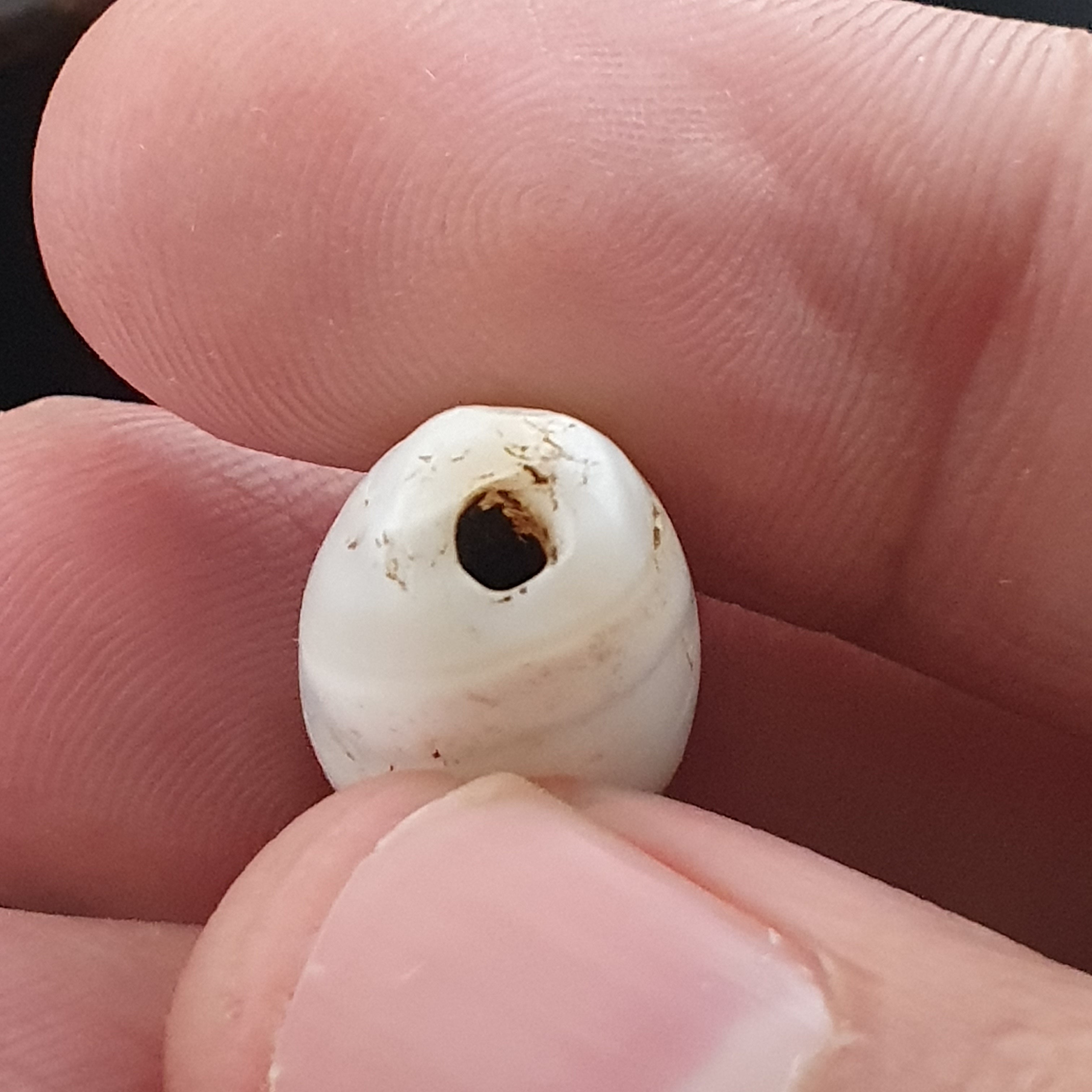 Anceint Natrual Stripes Pattern Suleimani Agate Bead Lot of 3