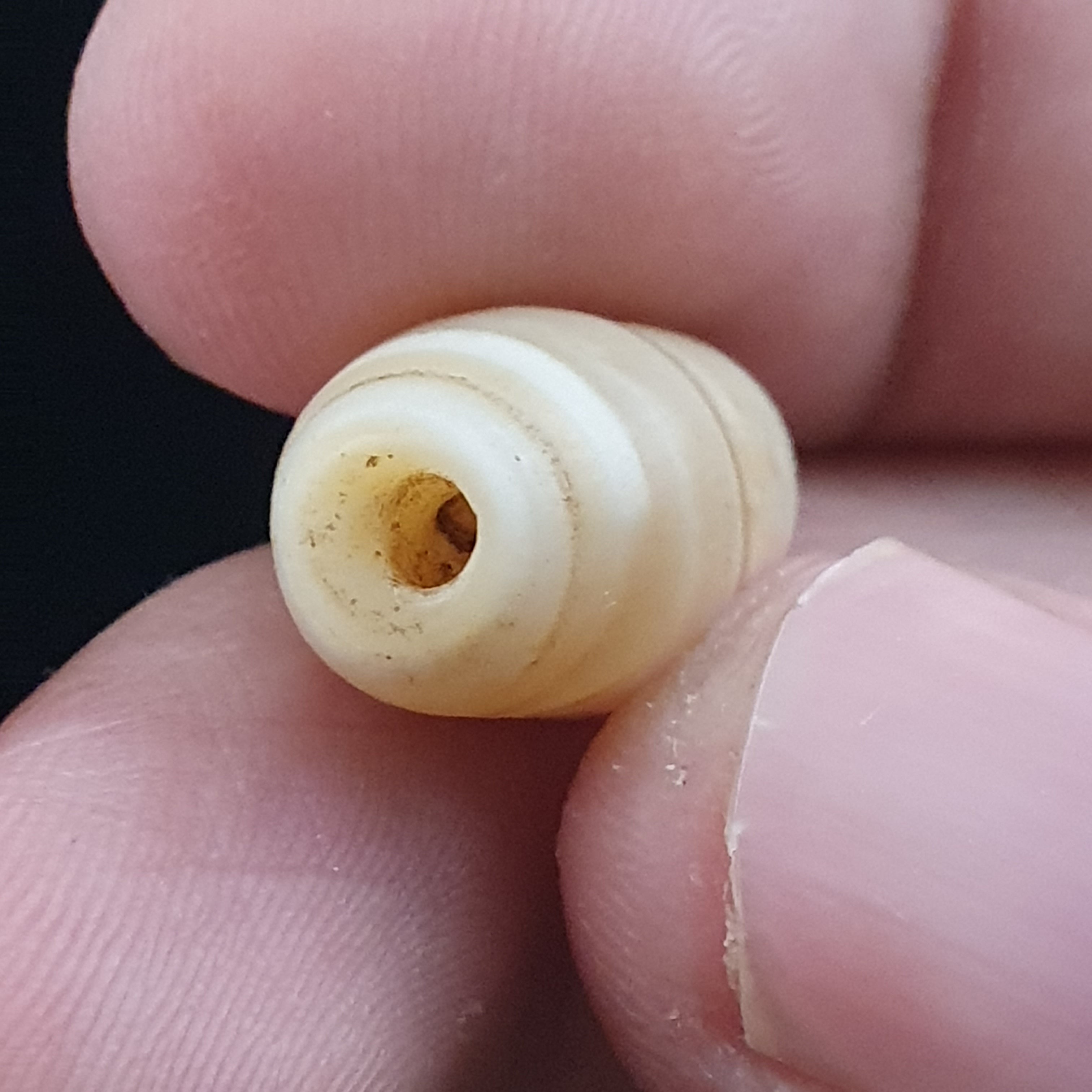 Anceint Natrual Stripes Pattern Suleimani Agate Bead Lot of 3