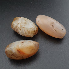 Rare Ancient Natural Eye Suleimani Agate Bead 3 pcs Lot