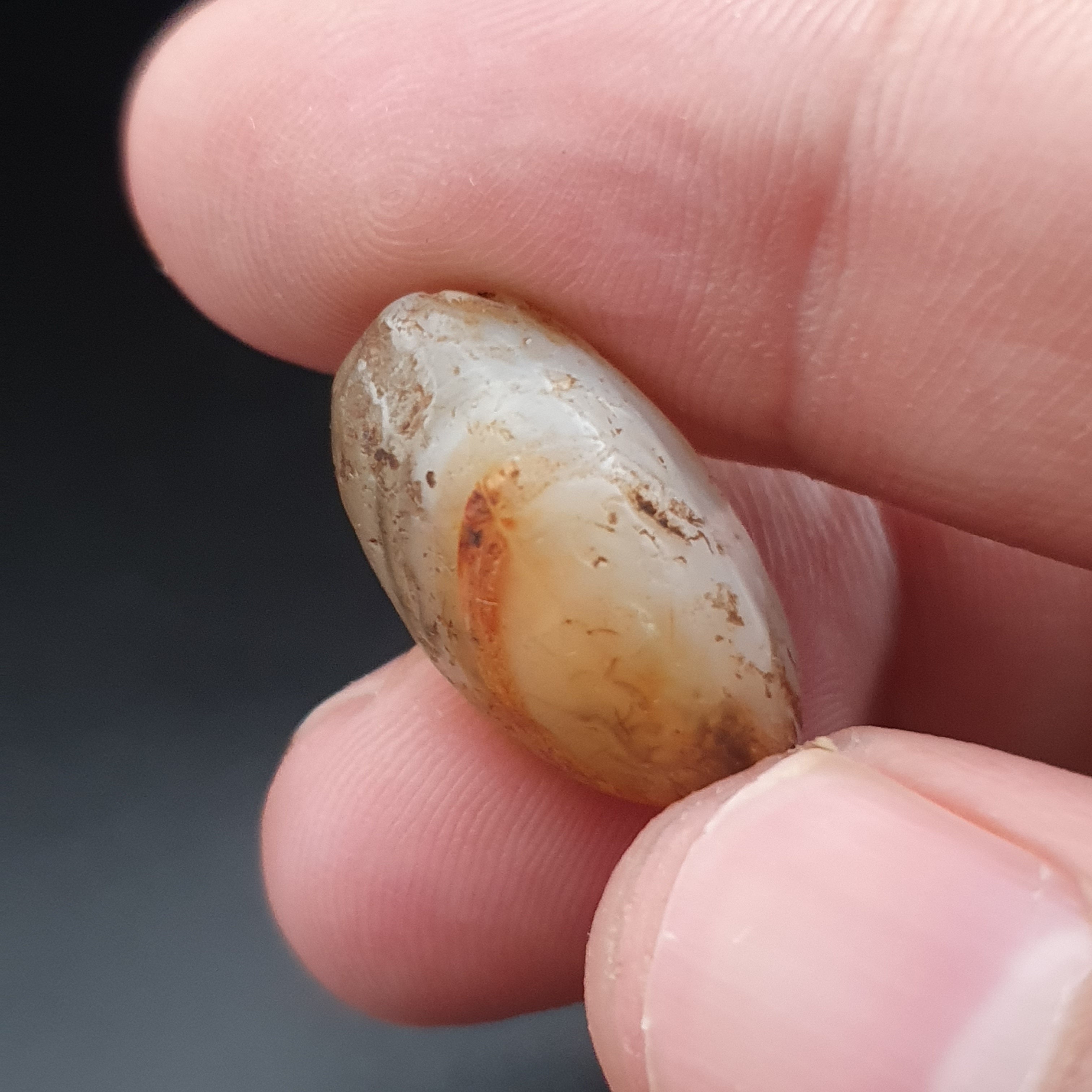 Rare Ancient Natural Eye Suleimani Agate Bead 3 pcs Lot