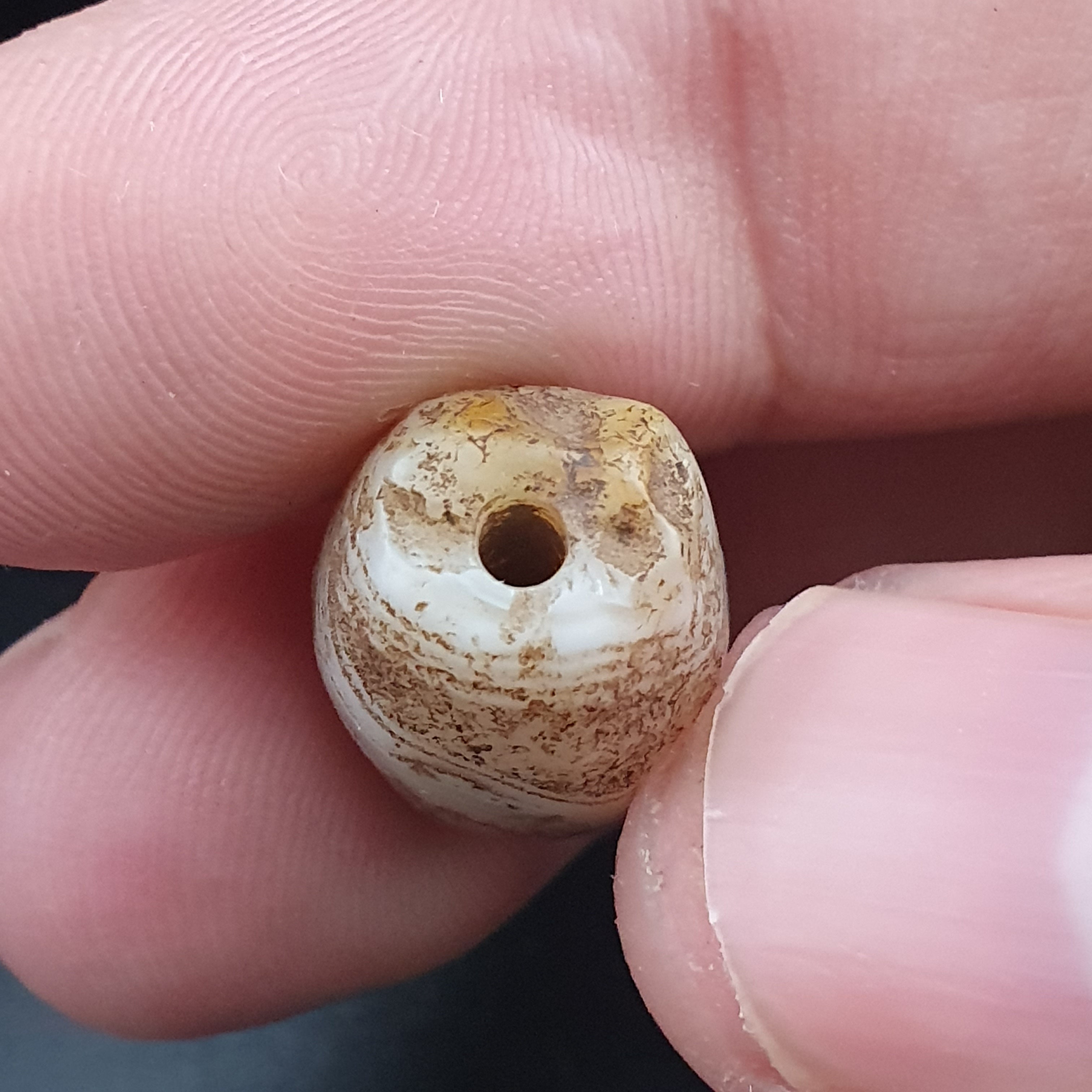 Rare Ancient Natural Eye Suleimani Agate Bead 3 pcs Lot