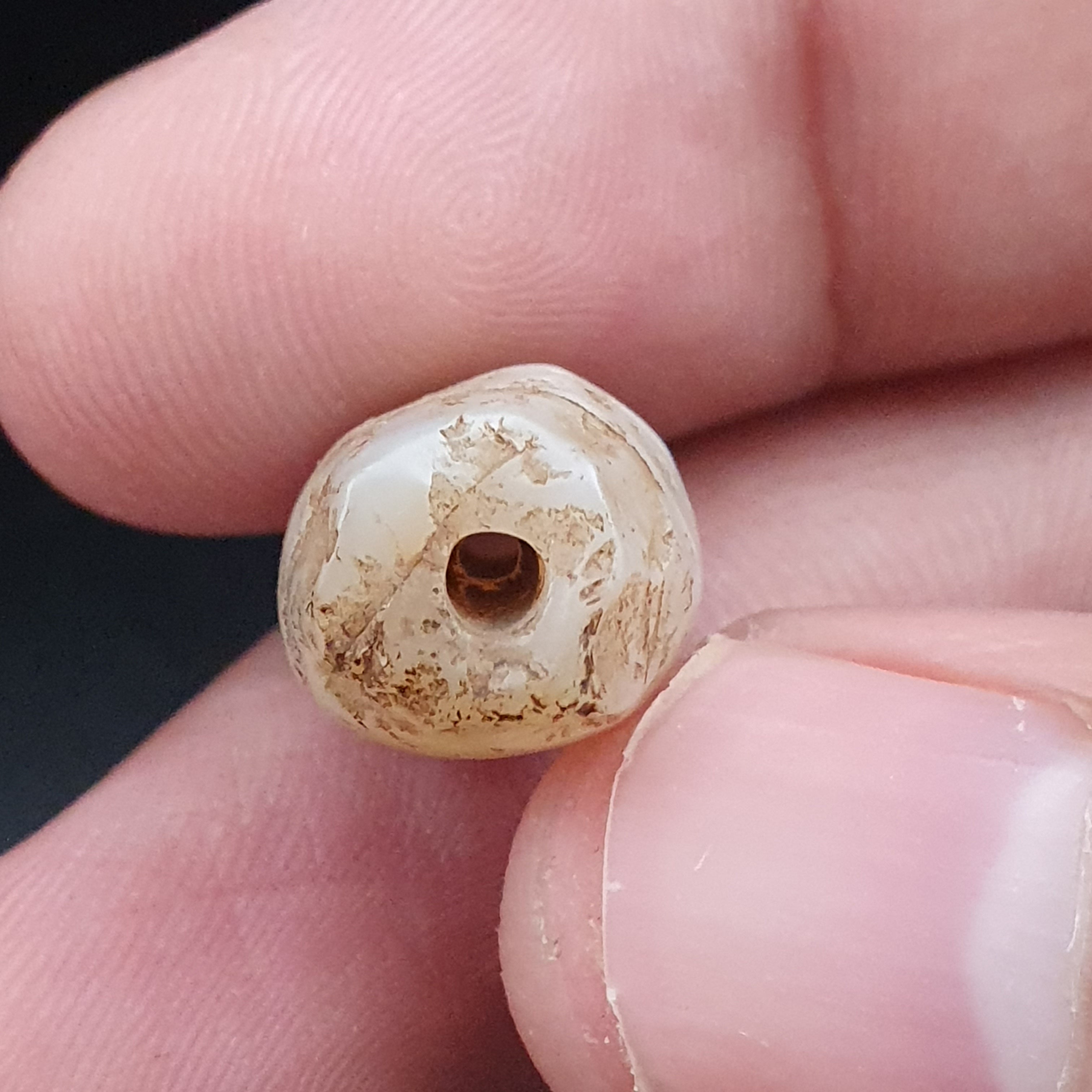 Rare Ancient Natural Eye Suleimani Agate Bead 3 pcs Lot