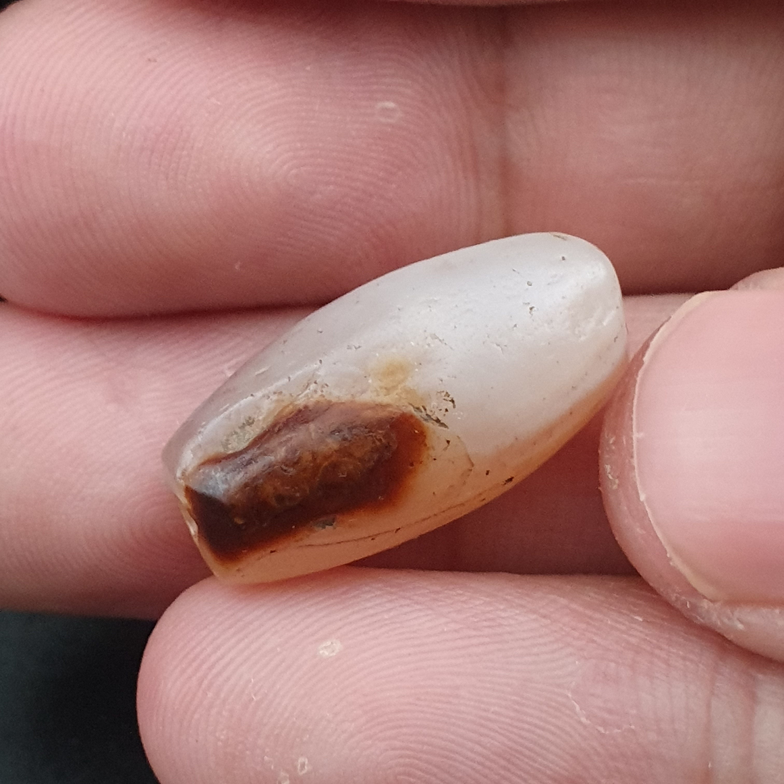 Rare Ancient Natural Eye Suleimani Agate Bead 3 pcs Lot